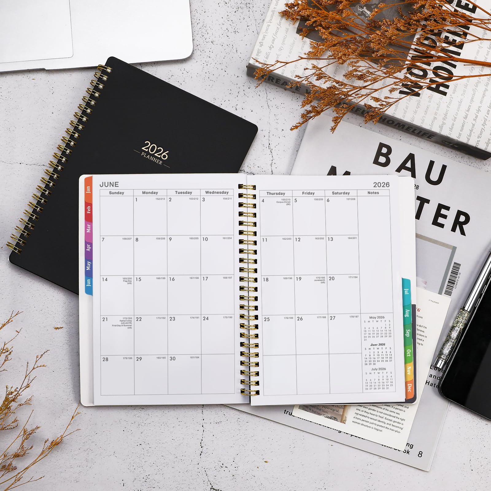 Planner 2026 - Planner/Calendar 2026, Jan. 2026 - Dec. 2026, Weekly Monthly