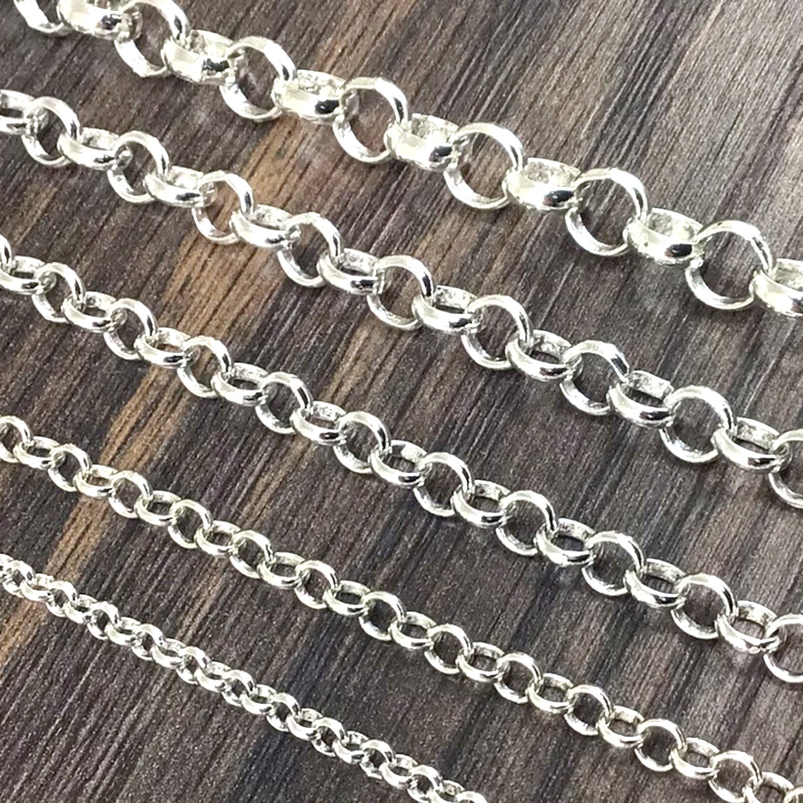 Silver Rolo Chain Round Linked Belcher Chain Neckalce 3mm 4mm 5mm 6mm 7mm Chain