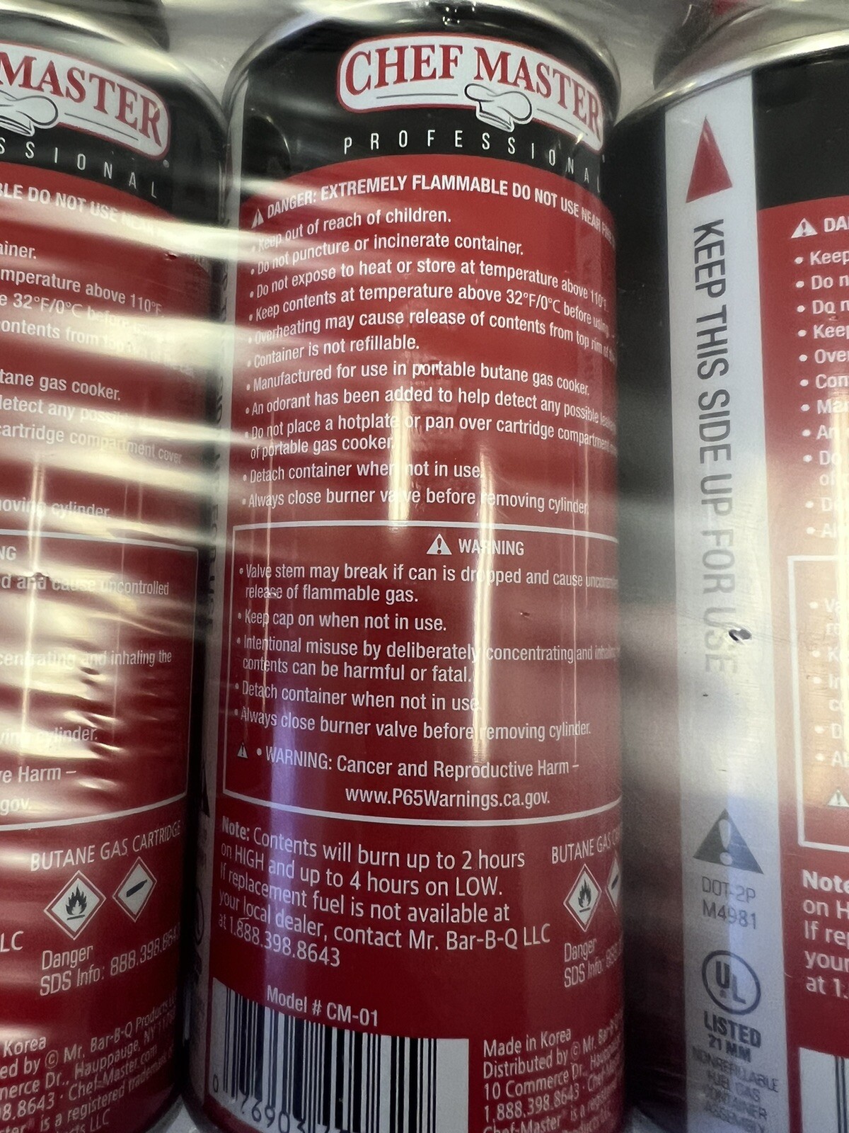 BUTANE FUEL (8 CANS) CHEF MASTER PORTABLE CAMPING STOVE