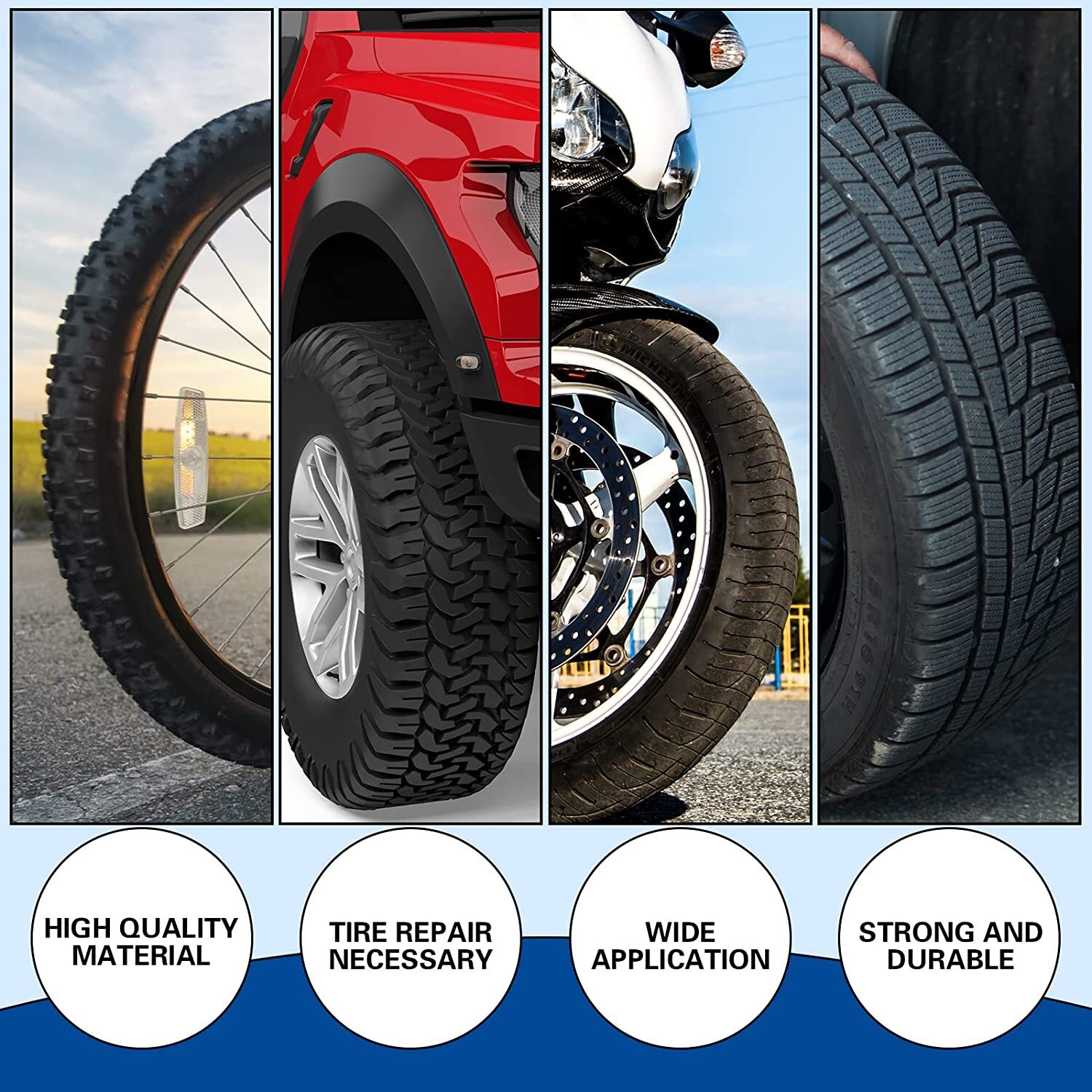 62pcs Tire Repair Patch Tool Kit Tire Repair Patch Roller Tool+Tire Buffer Wheel