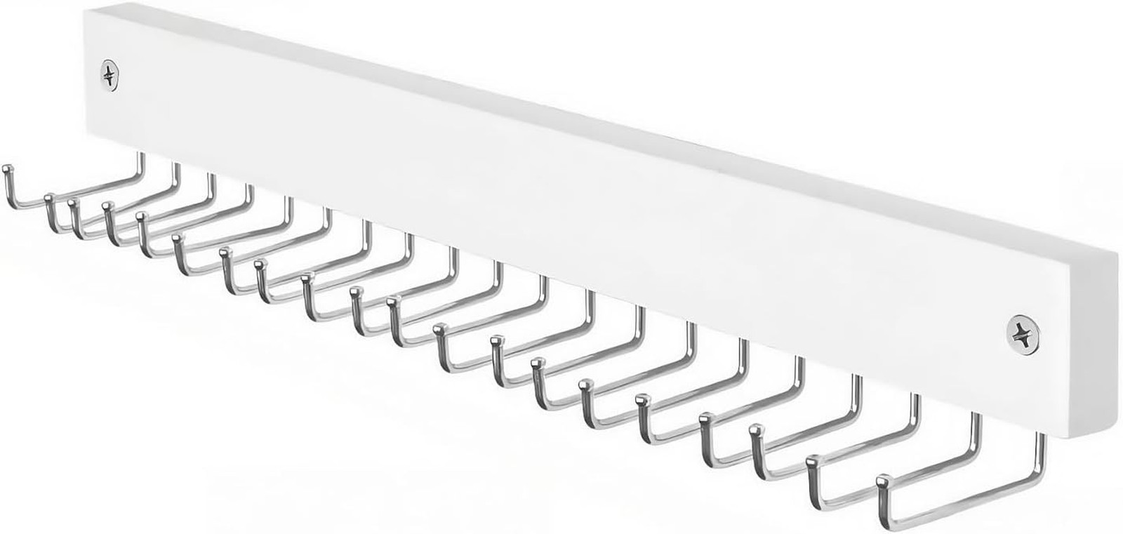 Wall-Mounted Belt and Tie Hanger, Wood Space-Saving Belt Rack with 20 Rotating H