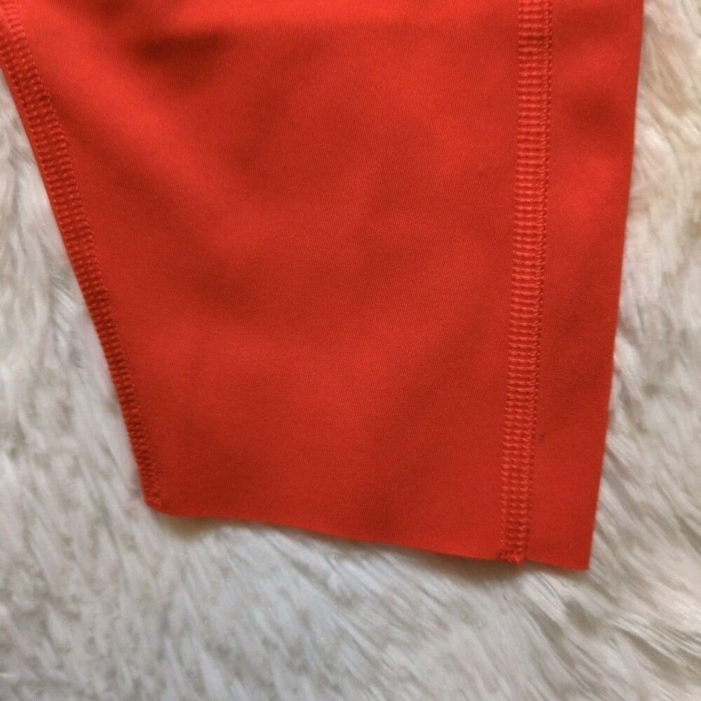 Parade Orange Laser Cut Leggings Womens 2XL 25" Pocket Nylon Yoga Workout Gym