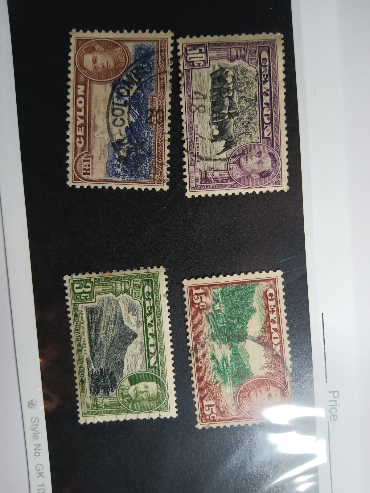 CEYLON 1935-38 King George USED set of 4