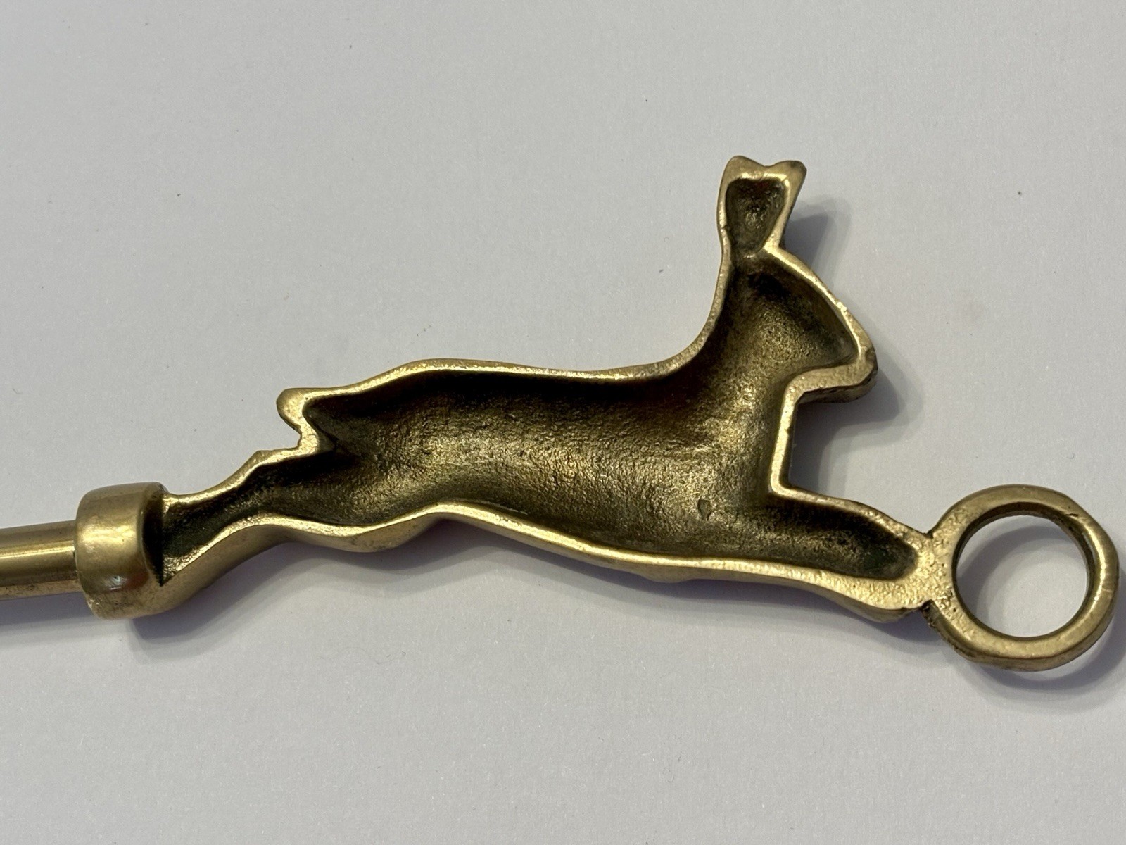 HTF Vintage 15" Brass Bounding Running Rabbit Hare Shoe Horn Shoehorn