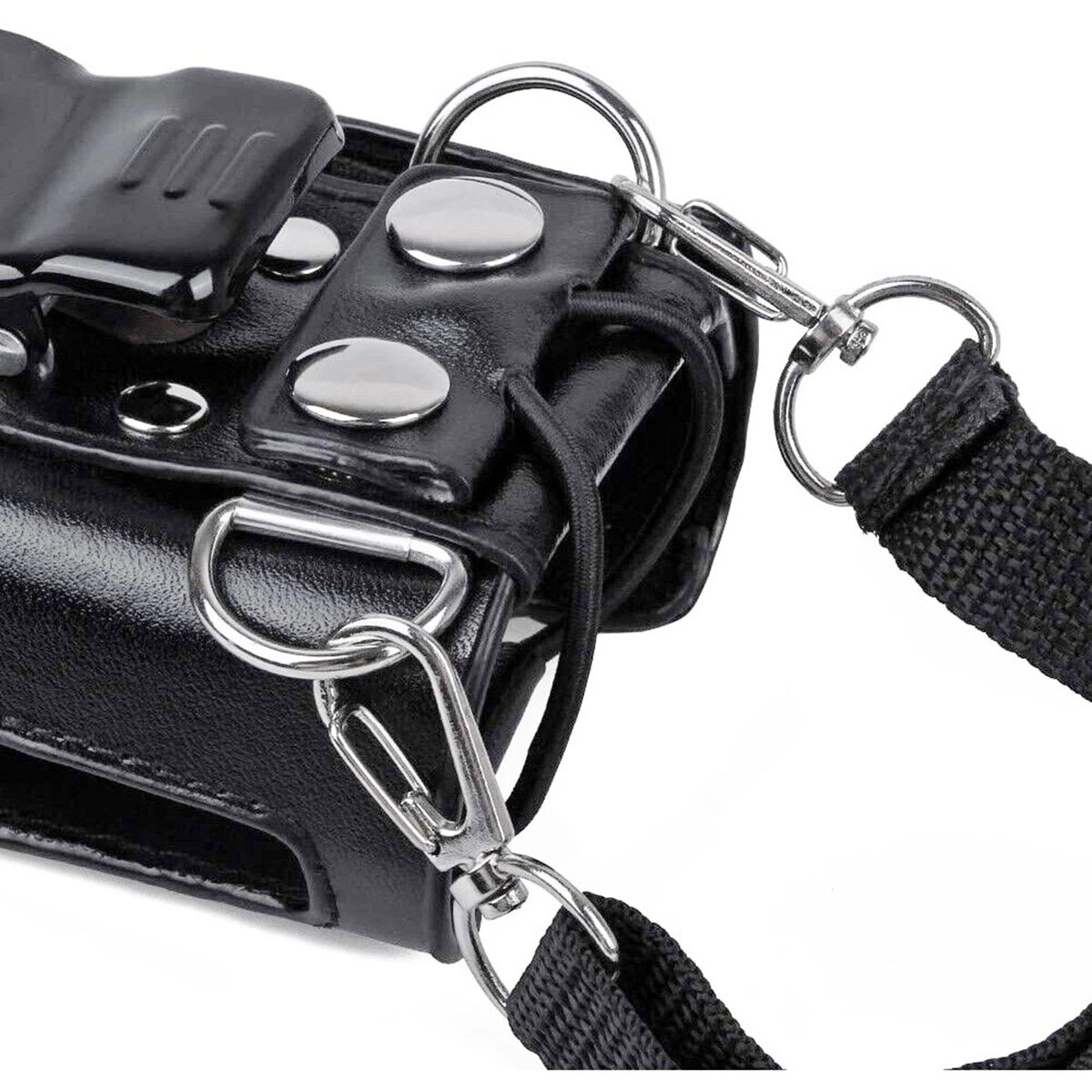 Hard Leather Case Carrying Holder Holster For Motorola Two Way Radio With Strap