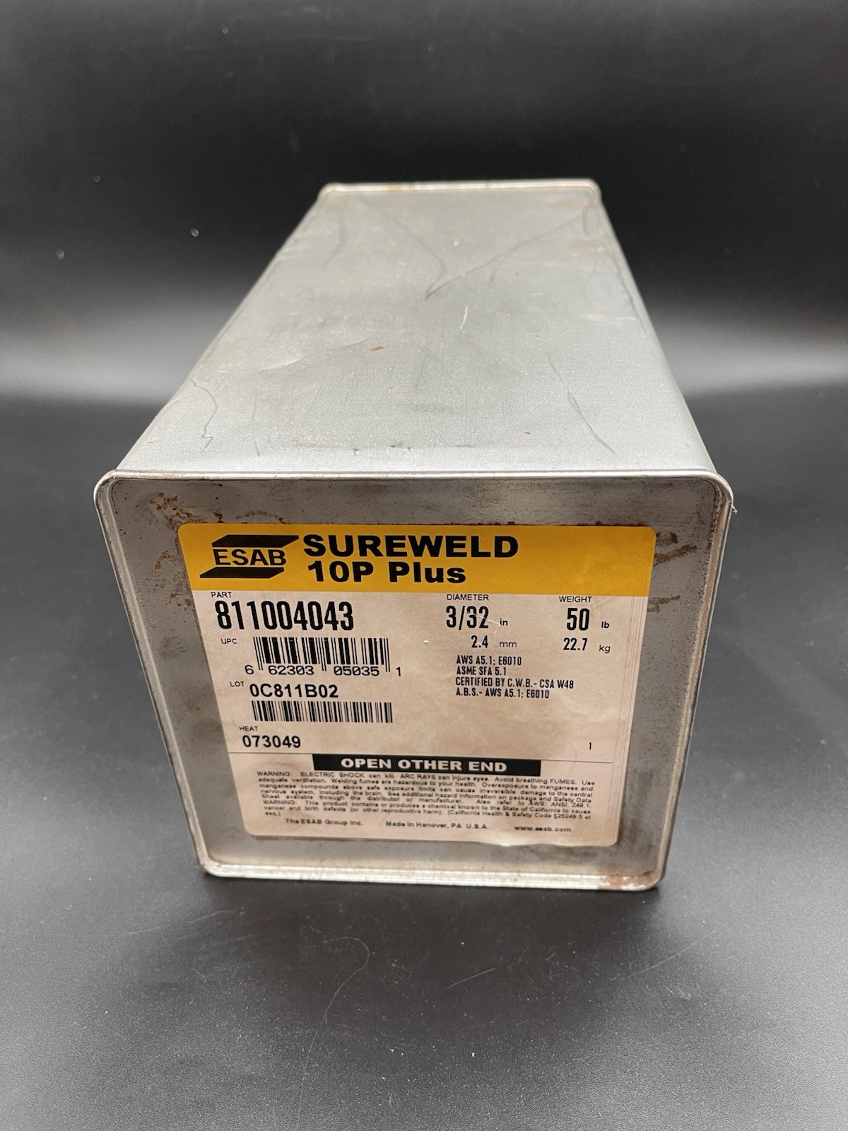 50# Esab Sureweld 10P Plus 811004043 3/32 Stick Electrodes E6010 Welding Rods