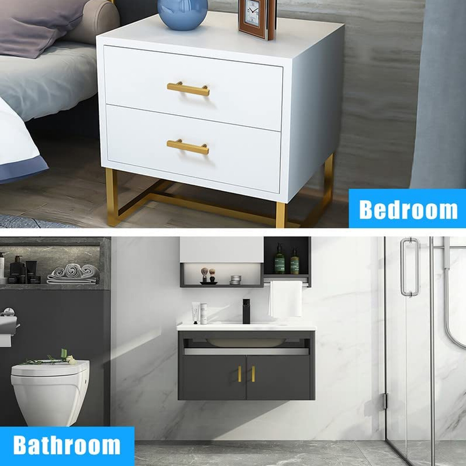 Stainless Steel Kitchen Square Cabinet Handles Black Gold T Bar Drawer Pulls Lot