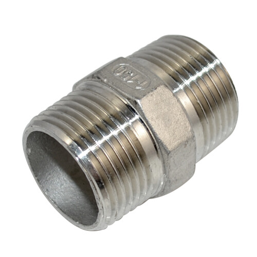 1" 1 inch NPT Stainless Steel 304 Pipe Thread Male Hex Nipple Fitting Adapter