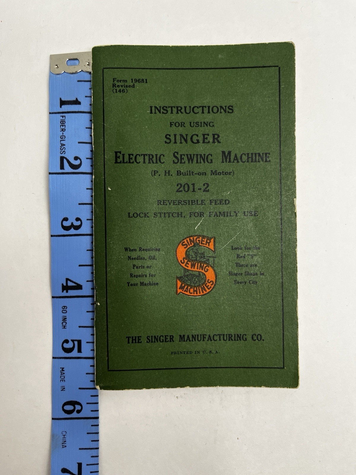Singer 201-2 Electric Sewing Machine Owner's Manual Instruction Booklet 1941