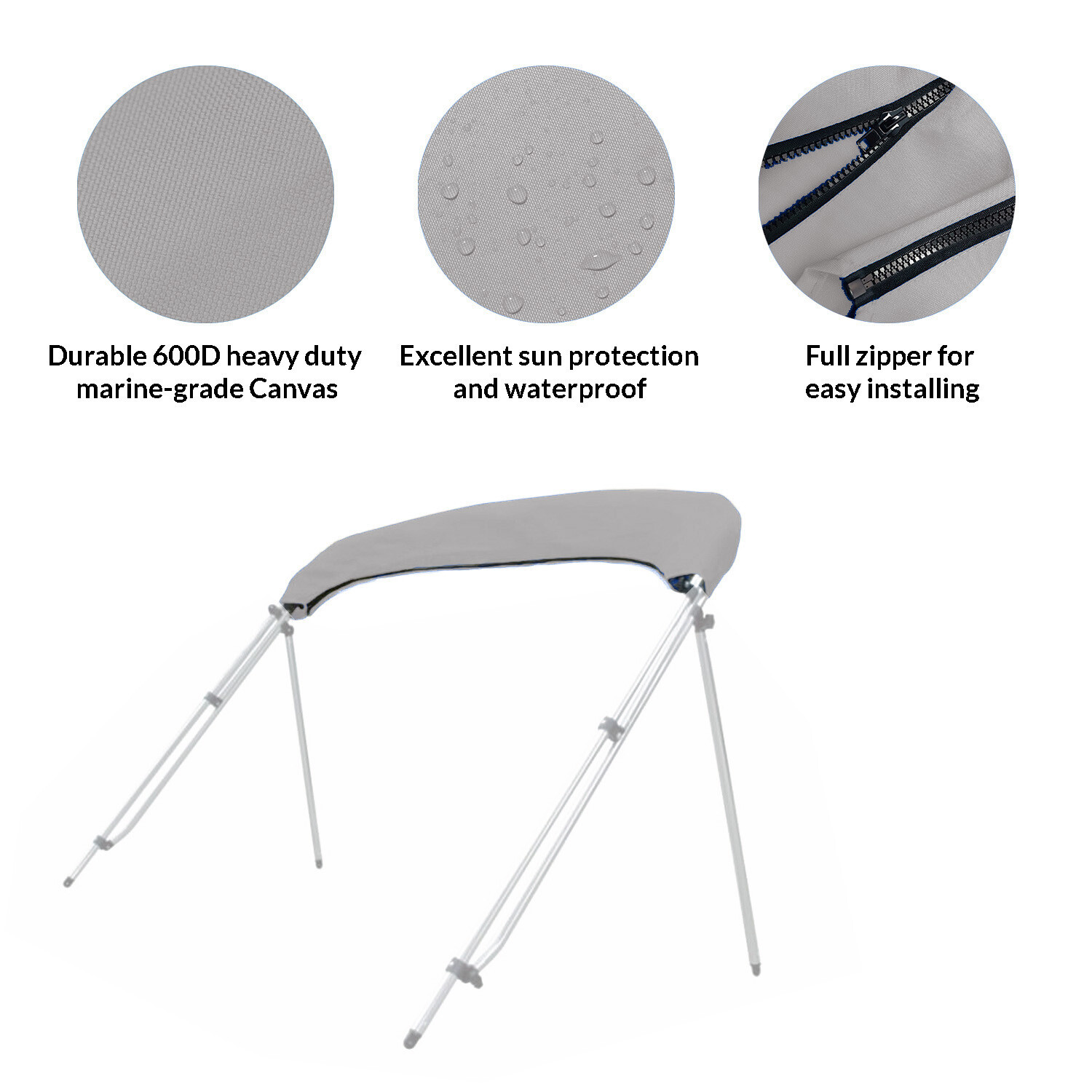 Bimini Top Boot Cover Storage Suitable for 3 - 4 Bows Tops waterproof heavy duty