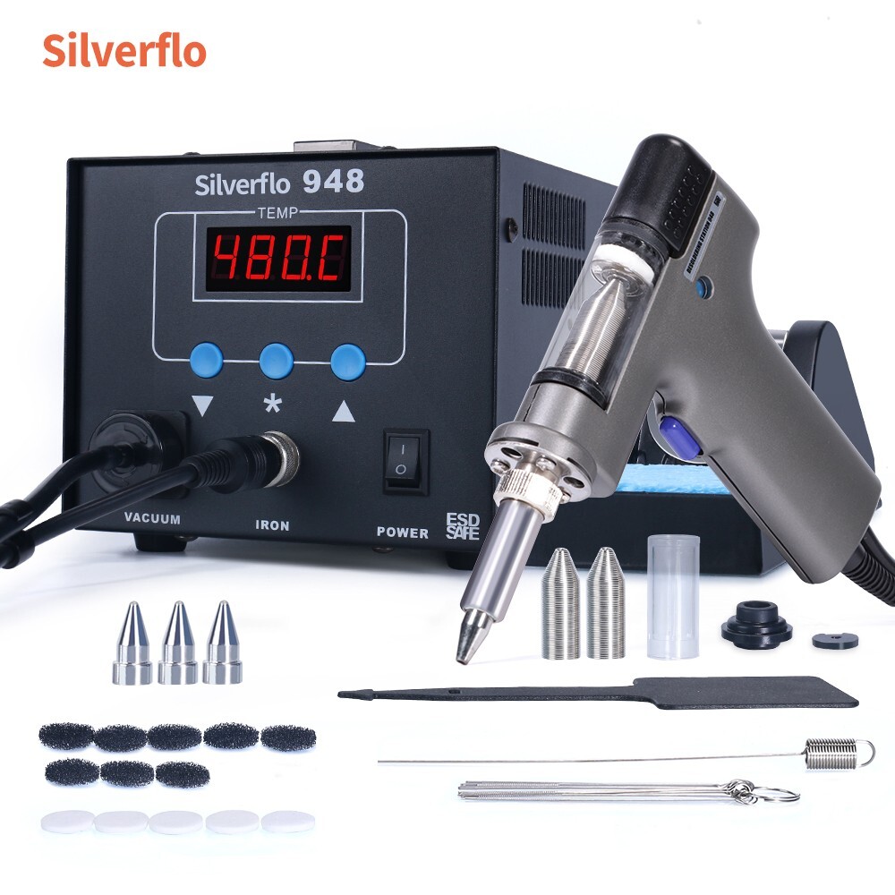 90W Desoldering Station Vacuum Soldering Iron Suction Tin Gun rework Station Kit
