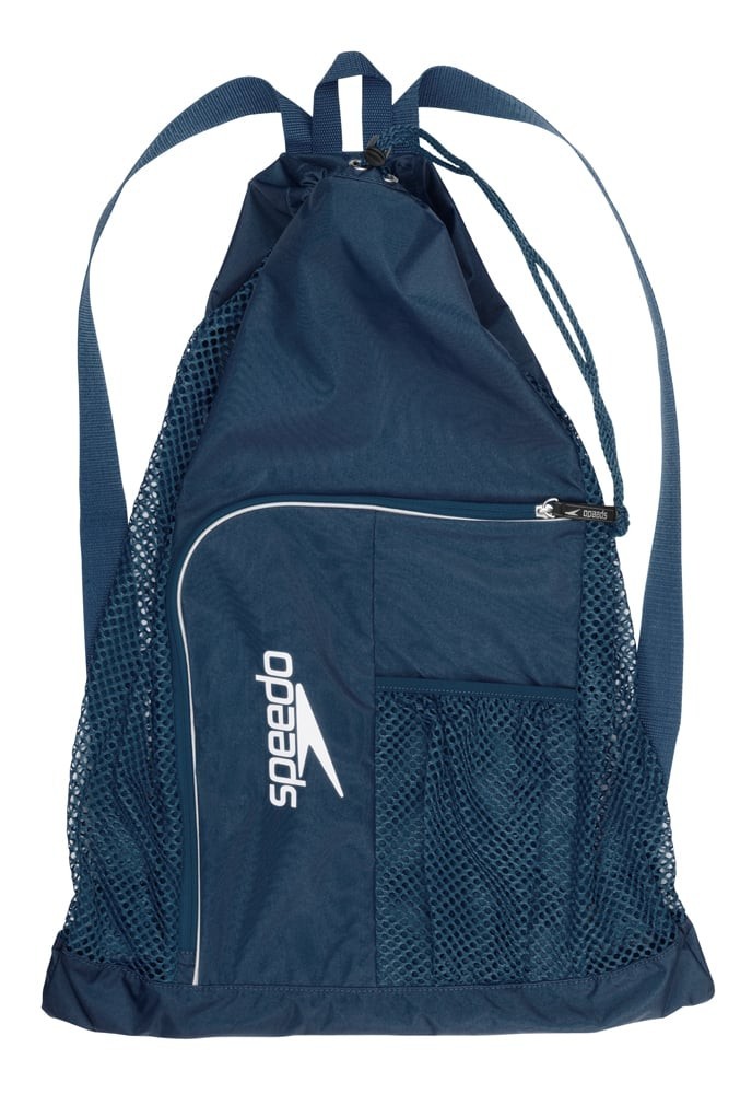 Speedo Deluxe Ventilator Mesh Equipment Bag Quick Drying Navy Backpack Strap