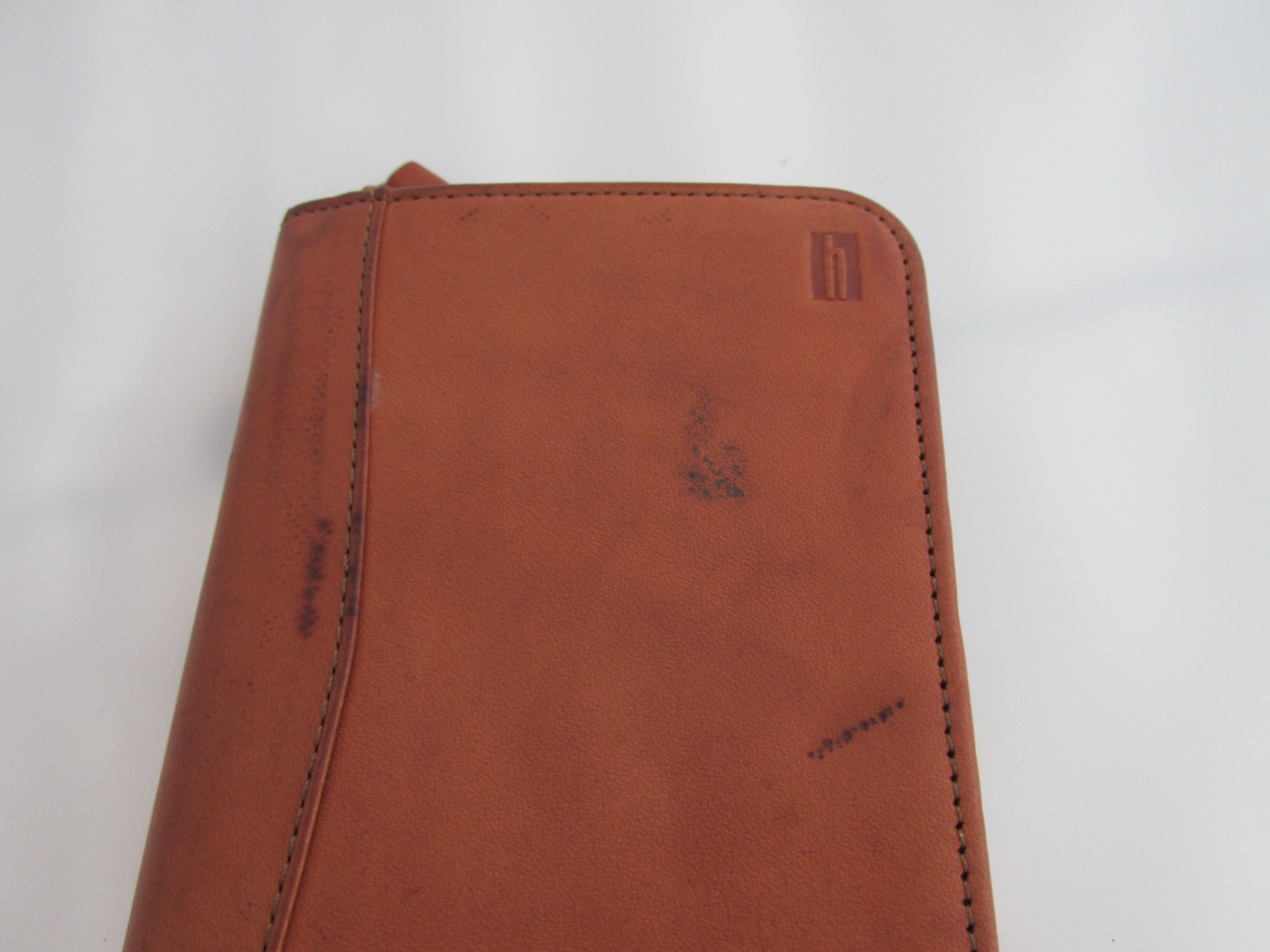 Hartmann Leather Zip Pouch Book Notepad Passport Holder 4 X 5.5 X 1" Blackberry