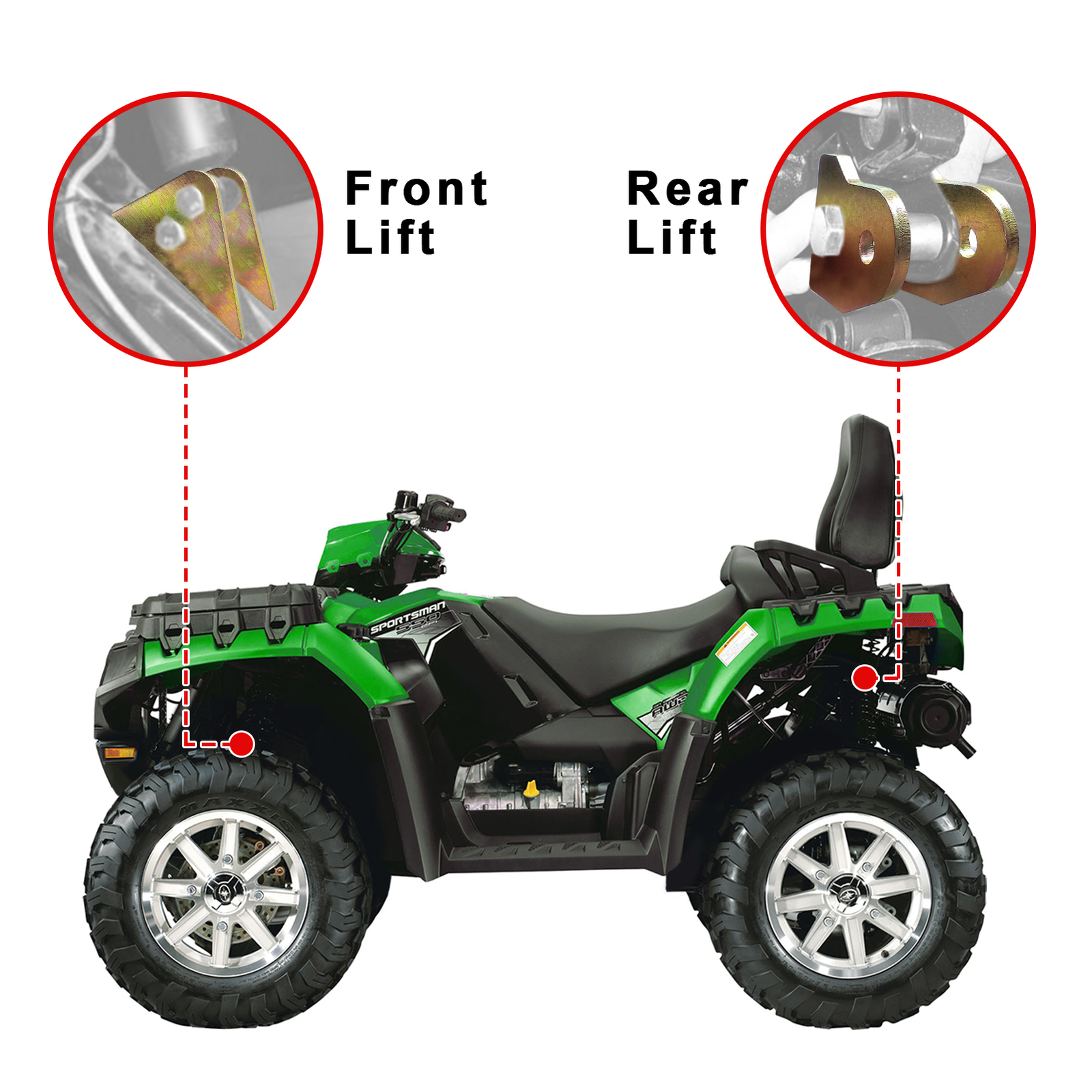 2" Front & Rear Lift Kit For Polaris Scrambler Sportsman 550 850 1000 EZ Install