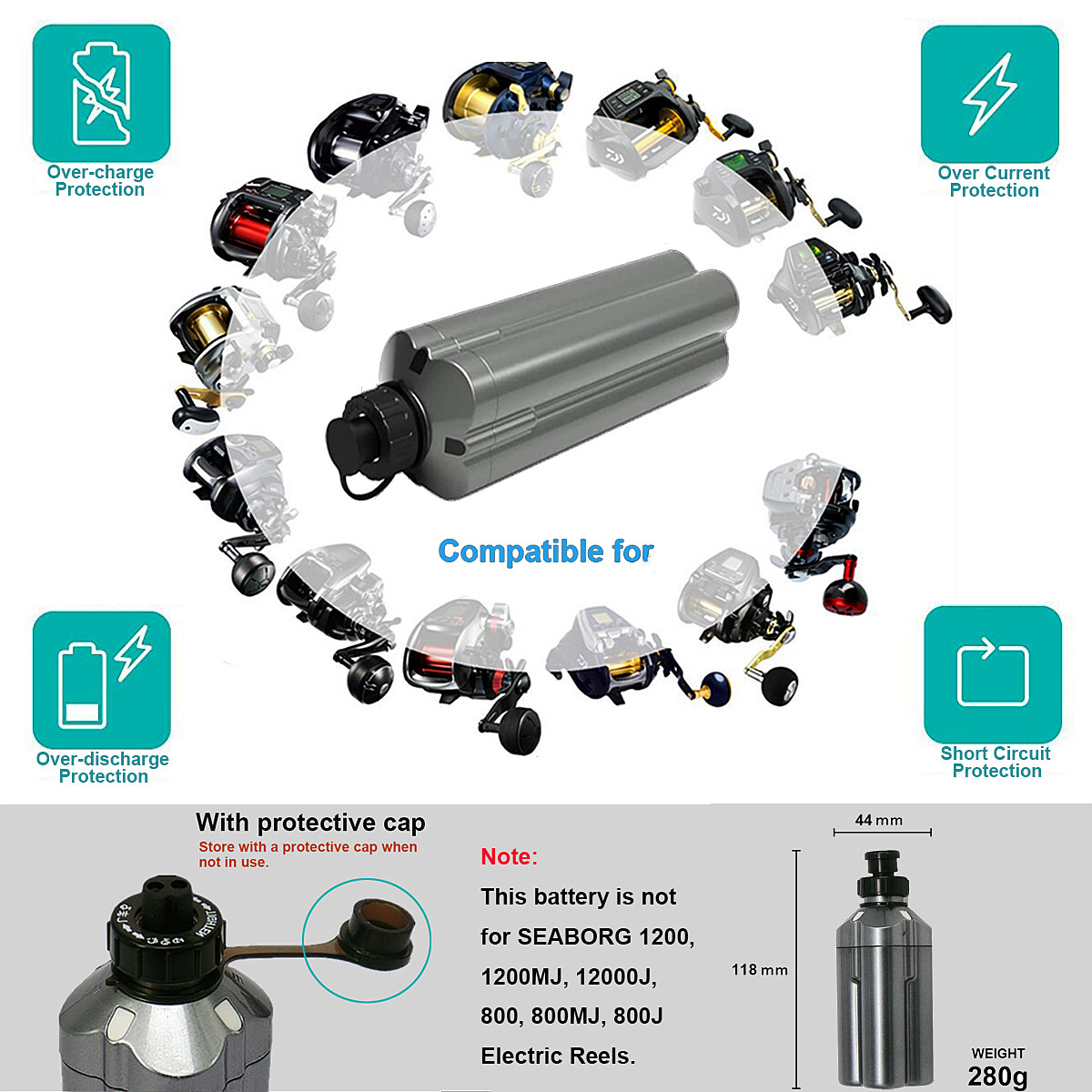 Daiwa Electric Fishing Reel Battery Tanacom 1000 750 BM2900 BM2600 5.0Ah Charger