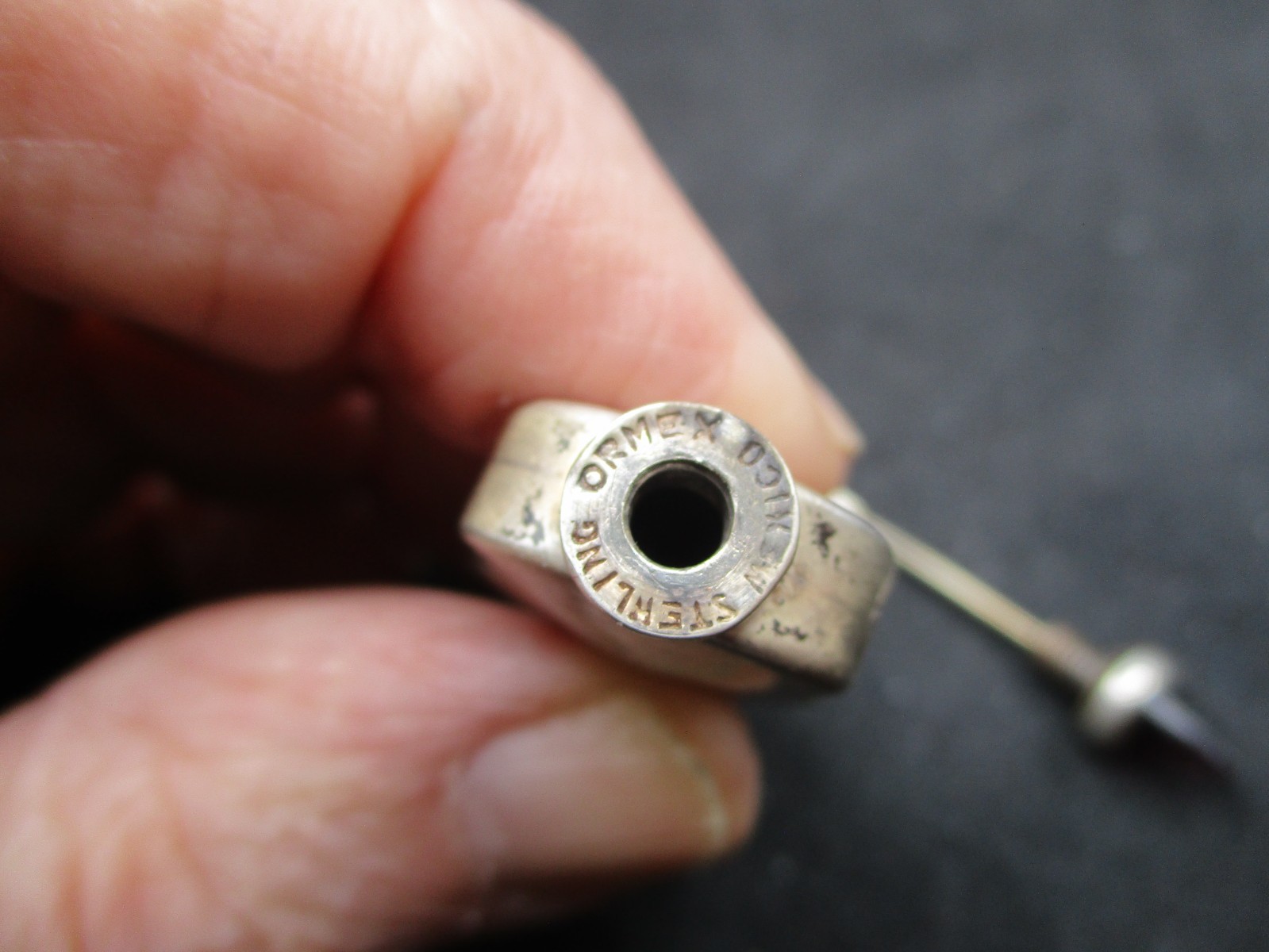 VIntage ORMEX Sterling Silver Scent - Perfume Bottle W/ Daiber Violin Shape