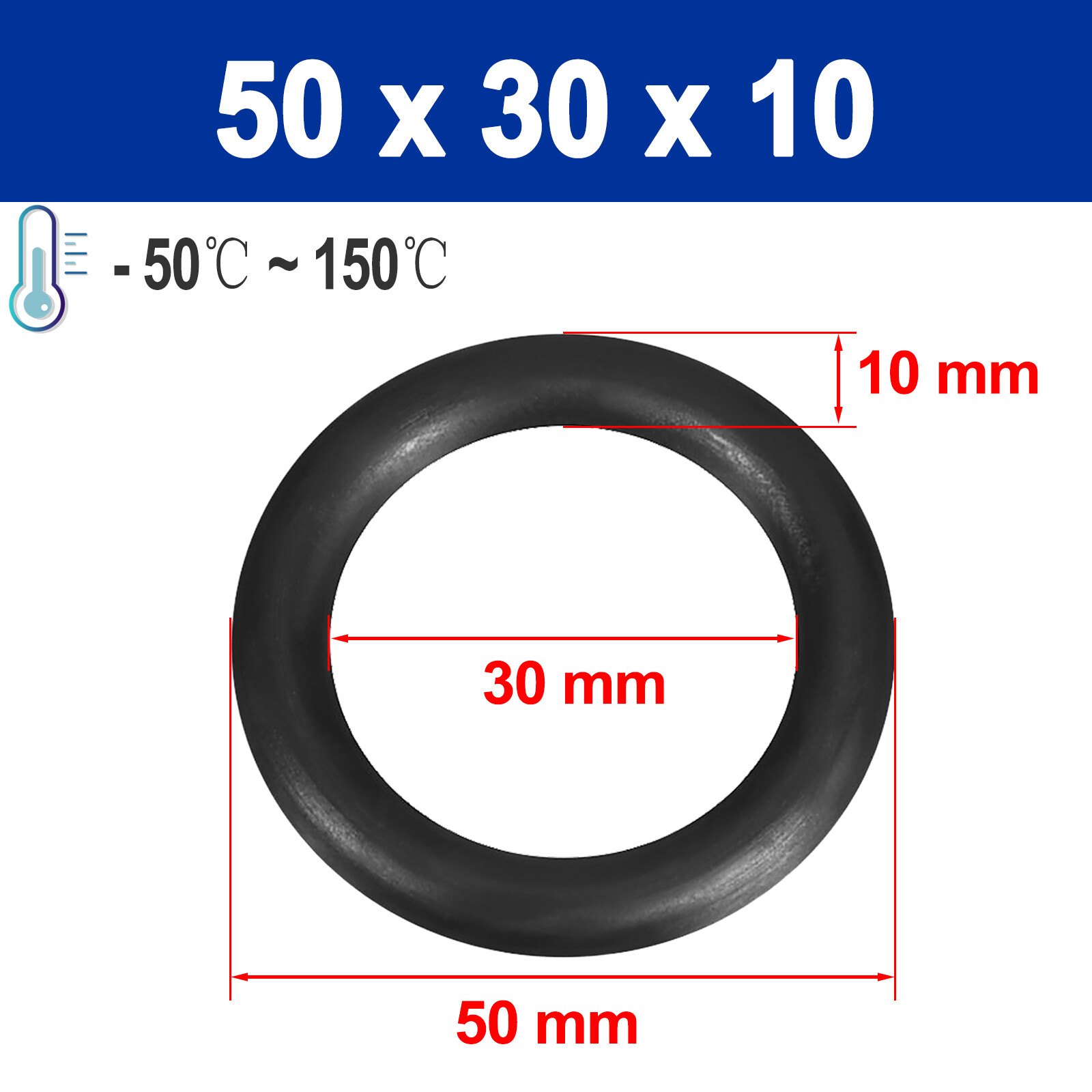 Large O-ring Seals EPDM Rubber O Rings 50mm To 1000mm Diamete & 10mm Thickness