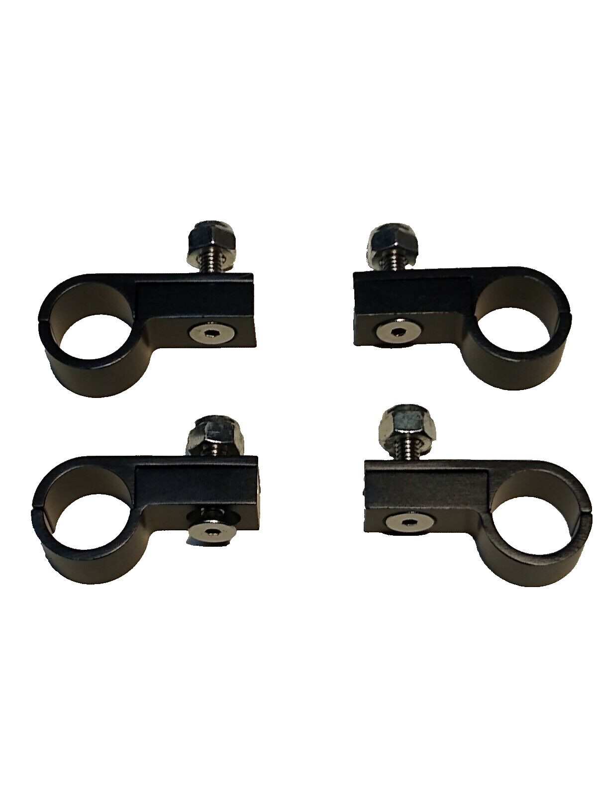 6AN BRAIDED FUEL HOSE BILLIT ALUMINUM P MOUNTING CLAMP BLACK SET of (4)