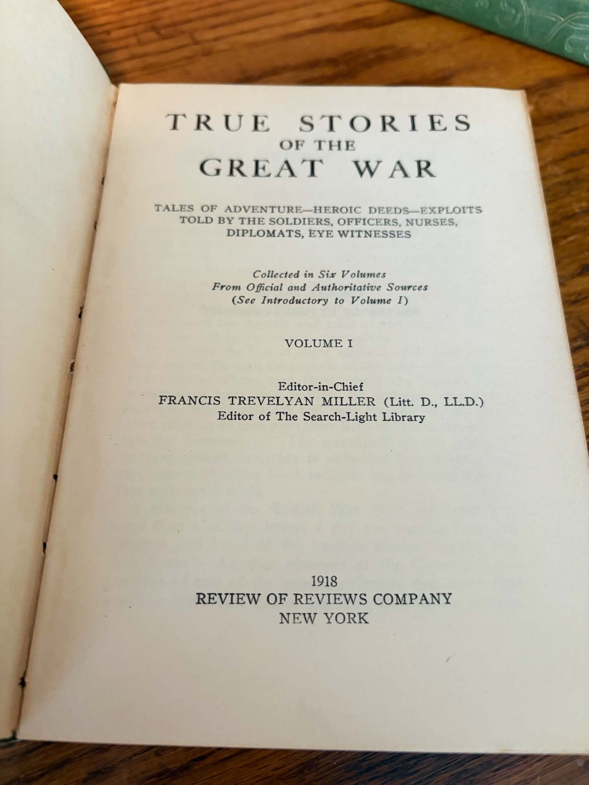 WWI True Stories of the Great War ~ 6 Volumes complete Rare ~ 1st edition 1918