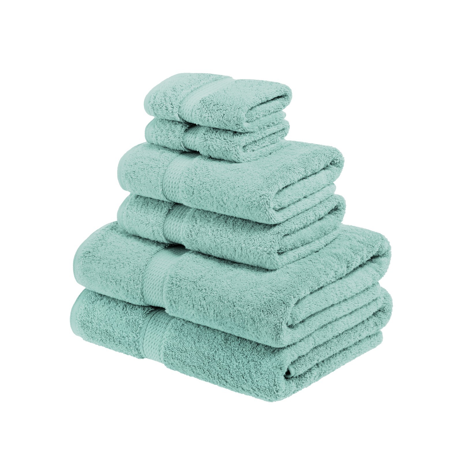 6 Piece Solid Egyptian Cotton Pile Modern Soft Absorbent Quick Drying Towel Set