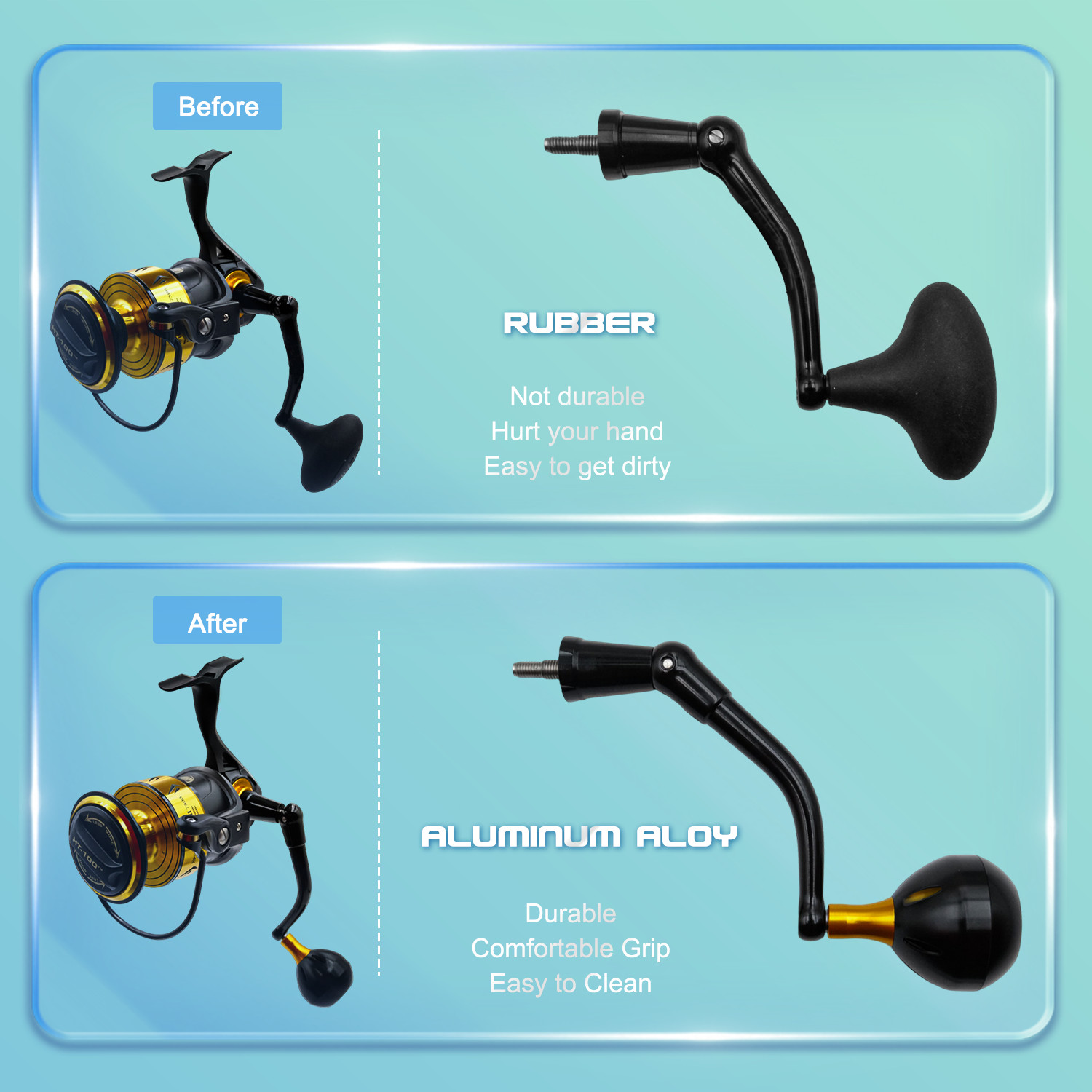 RYABT For Penn Spinfisher VI VII 7500-8500 Long Cast V Reel 92mm Power Handle