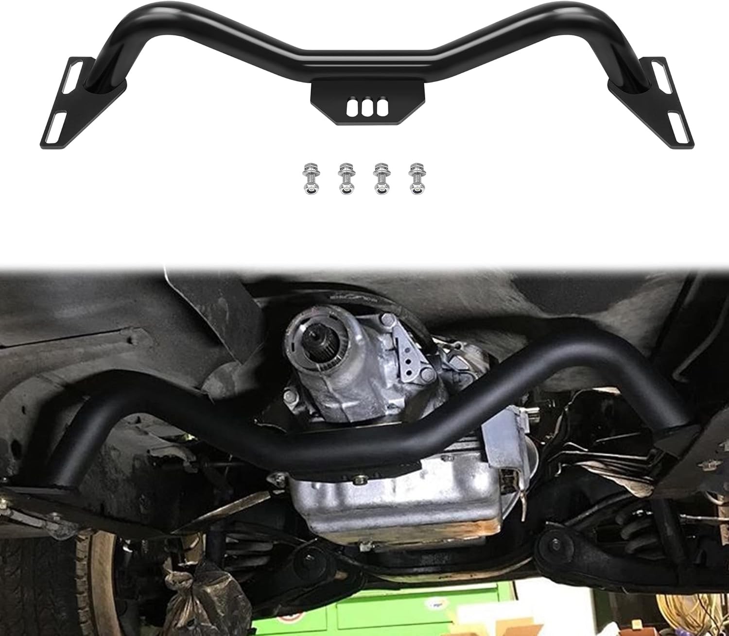 JY PERFORMANCE Adjustable Transmission Crossmember Compatible with 1964-1987 Che