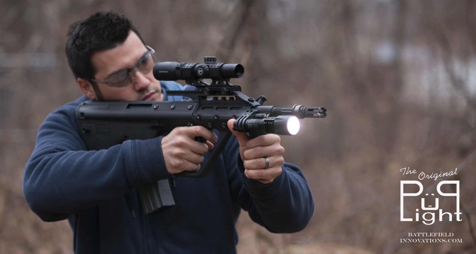 The Original PuP Light Flashlight Mount for Steyr AUG & Microtech MSAR Rifles