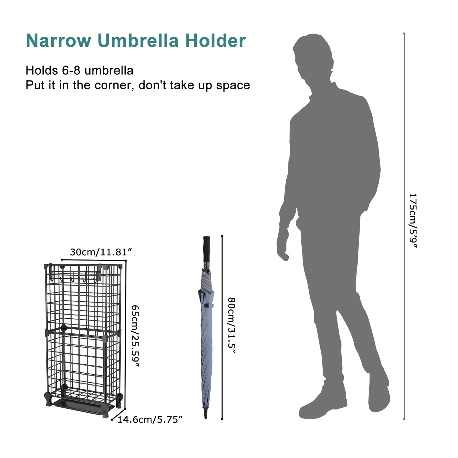 Umbrella Holder Entryway, Umbrella Stand Freestanding, Metal Square Umbrella Rac