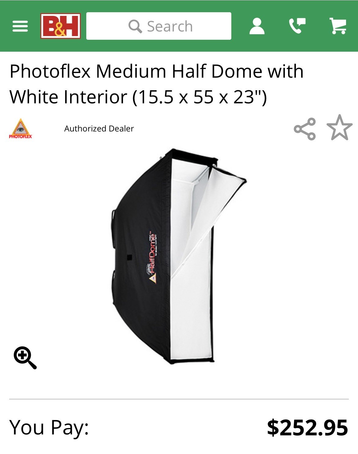 Photoflex Medium half dome and large platinum series