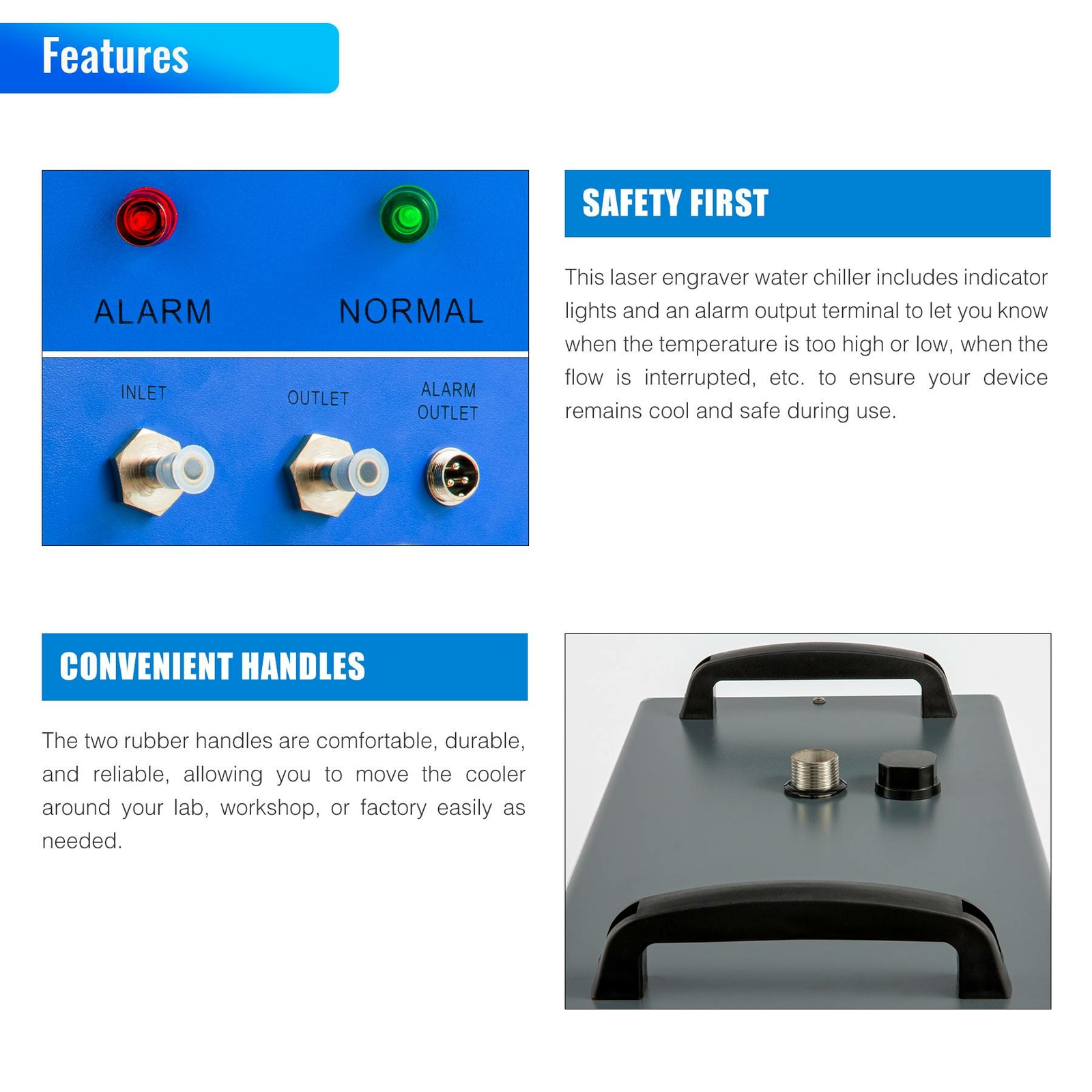 OMTech Industrial Water Chiller CW5200 for CNC CO2 Laser Engraver Cutter Marker