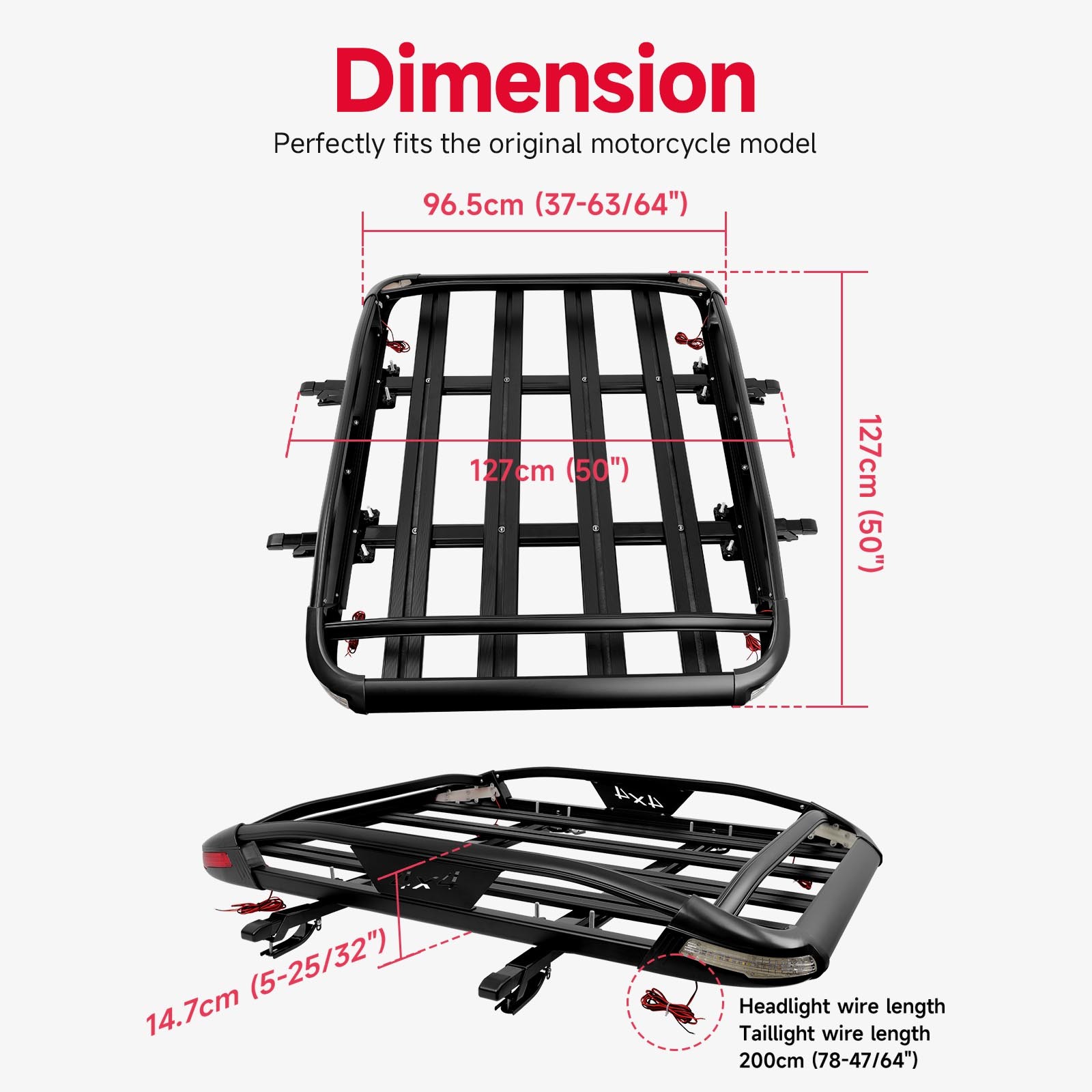 For Scion xA xB 50x38" Roof Rack Cross Bars Cargo Luggage Basket Carrier w/Light