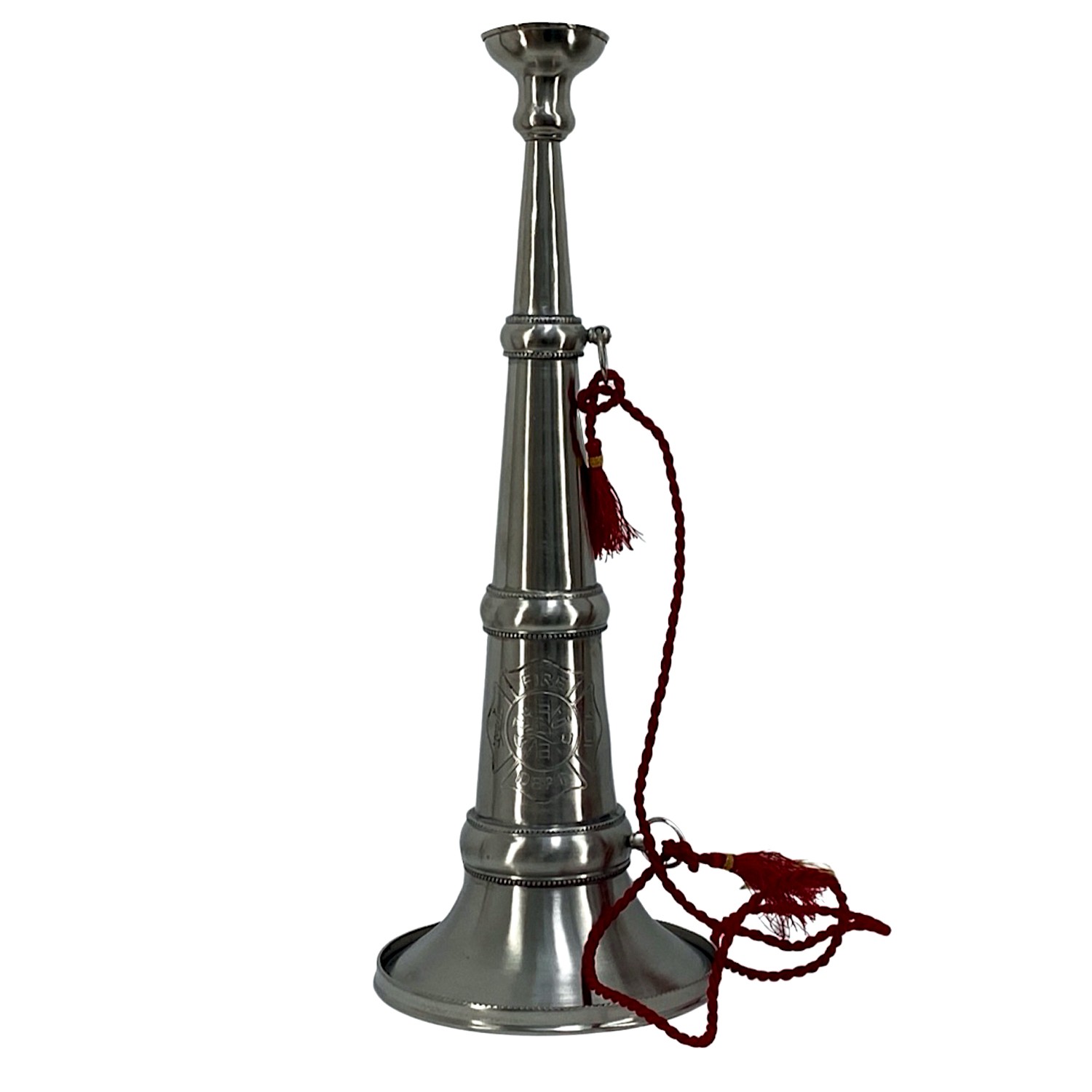 Old Firefighter Fire Parade Horn Trumpet or Bugle Brushed Satin Nickel