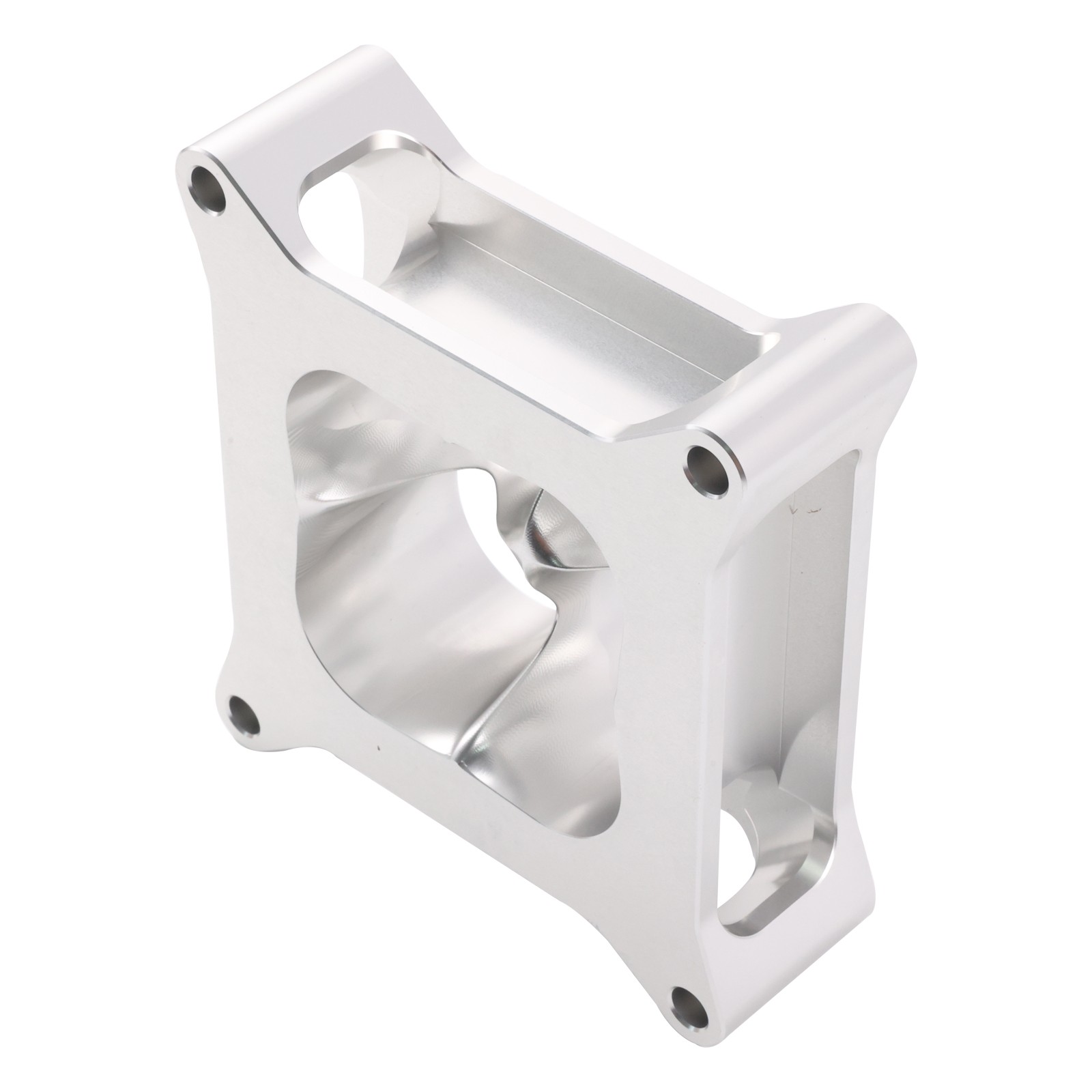 Silver 2-inch Aluminum 4150 CNC Machined Carburetor Spacer Square Bore 4 Port US