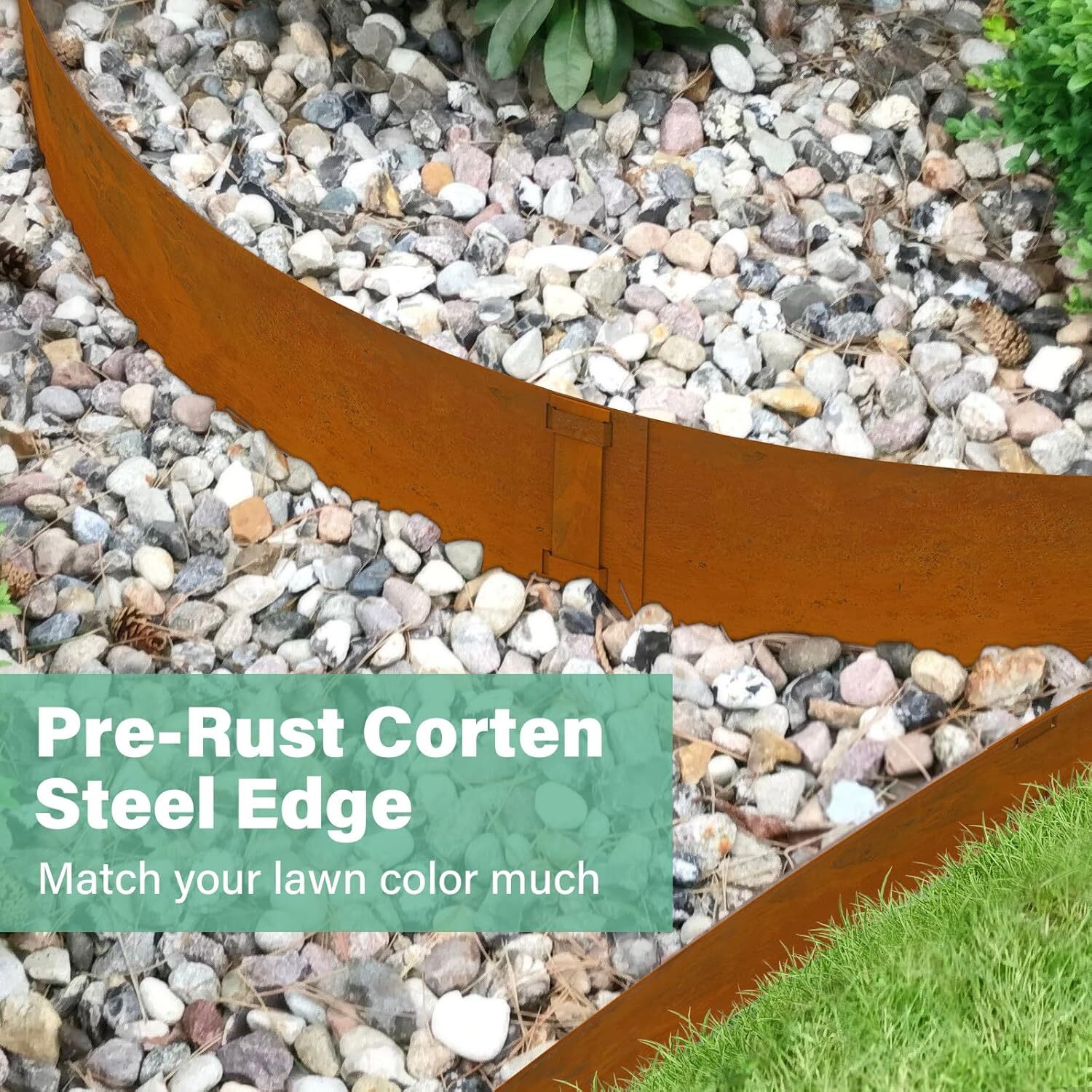 12"Hx40"Lx6 Packs Corten Steel Landscape Edgings Metal Garden Edging Lawn Border