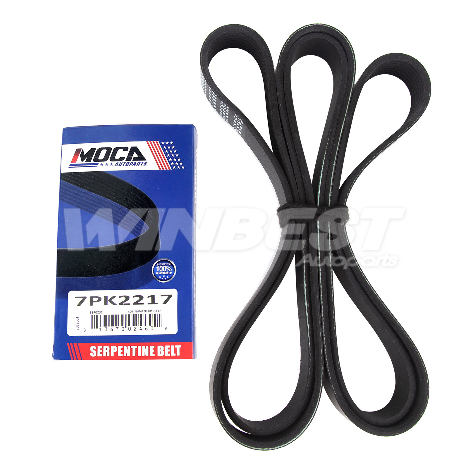 7PK2217 Serpentine Belt w/Tensioner 38378 for Nissan Frontier NV1500 NV2500 4.0L