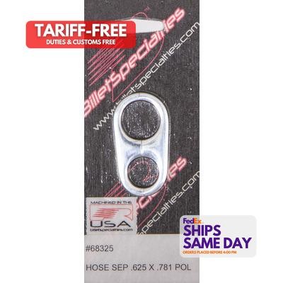 Billet Specialties 68325, One Polished Aluminum Hose Seperator .625X.781 Polishe