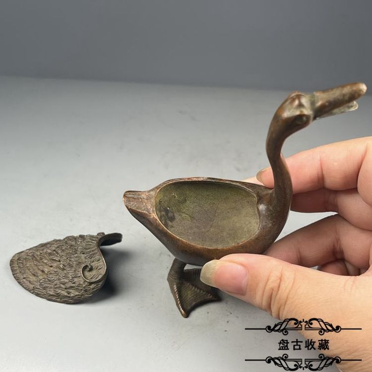 Vintage Brass Duck Incense Burner Chinese Style Home Decor Collectible Statue