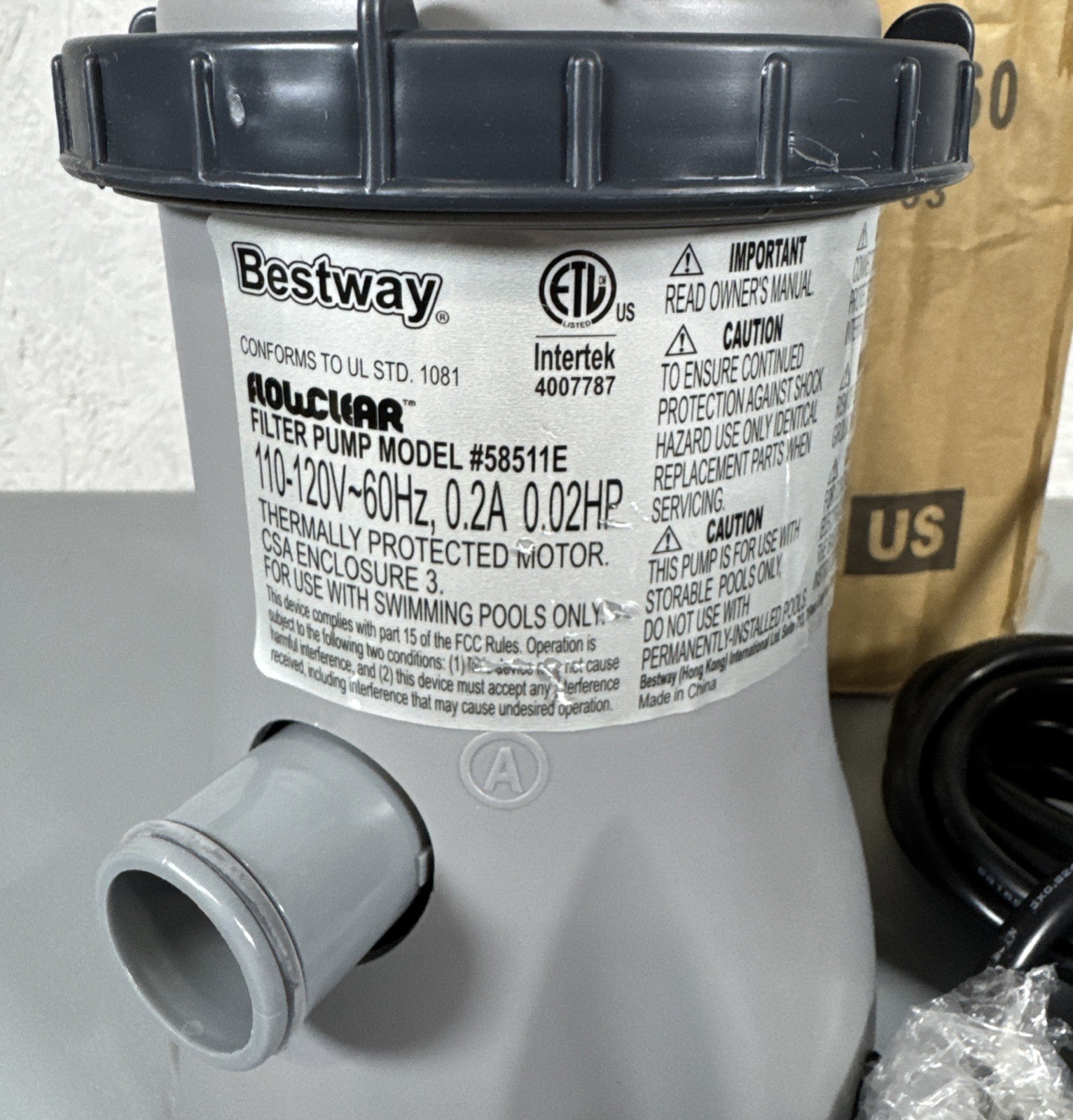 Bestway Flowclear 330 Gal Swimming Pool water water Pump Filter 58511E New