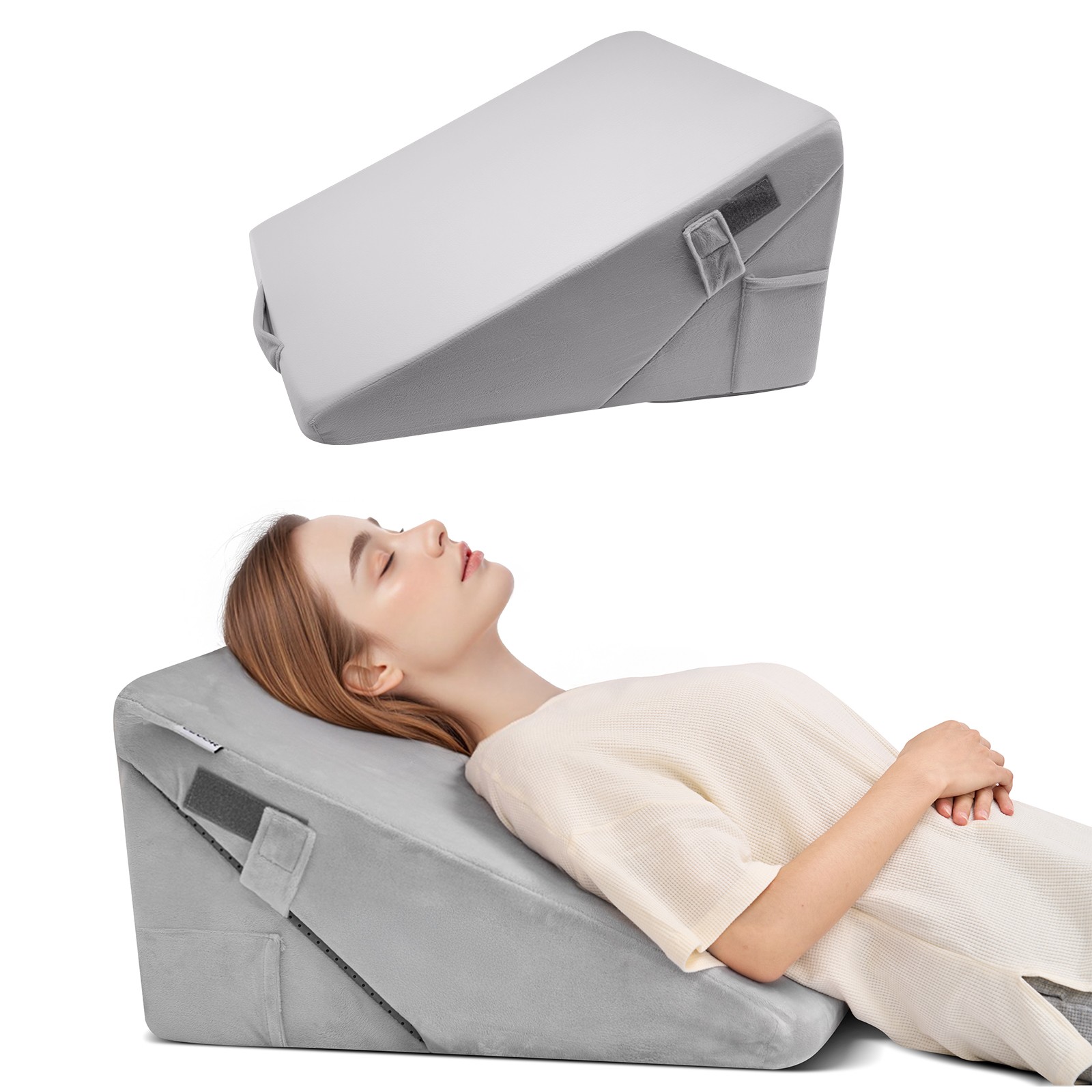 VEVOR Orthopedic Bed Wedge Pillow Adjustable Washable for Back Leg Neck Sleeping