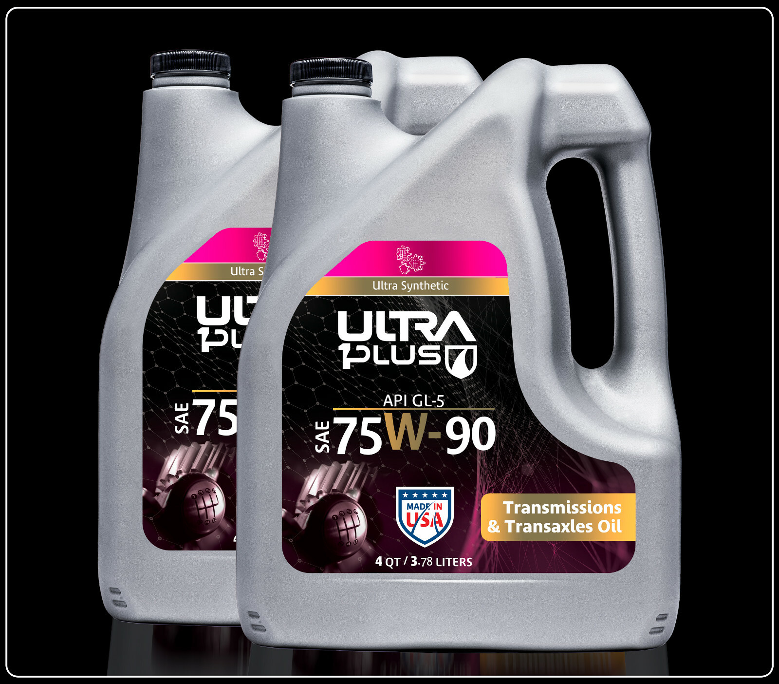 Ultra1Plus SAE 75W-90 Synthetic Gear Oil API GL-5 | 2 Gallon Pack (8 QTS)