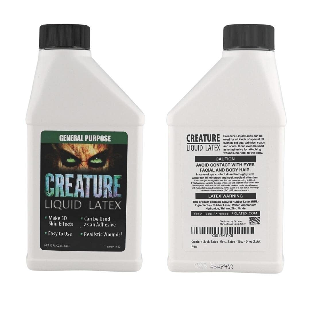 16oz CLEAR - Creature Liquid Latex, General Purpose Professional Special Effects