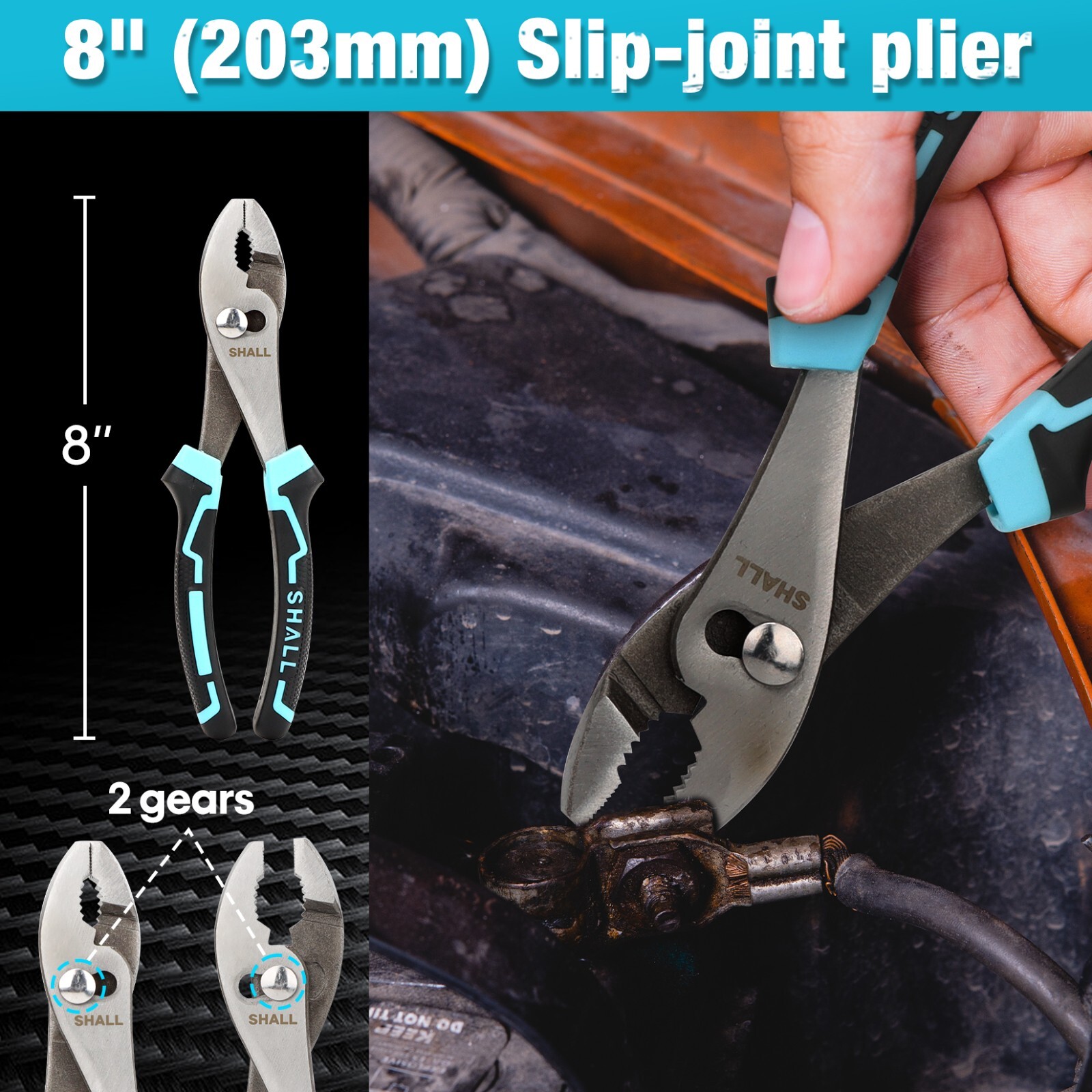 SHALL 4-Piece Pliers Set, Pliers Tool Set, Two-Color TPR Handle