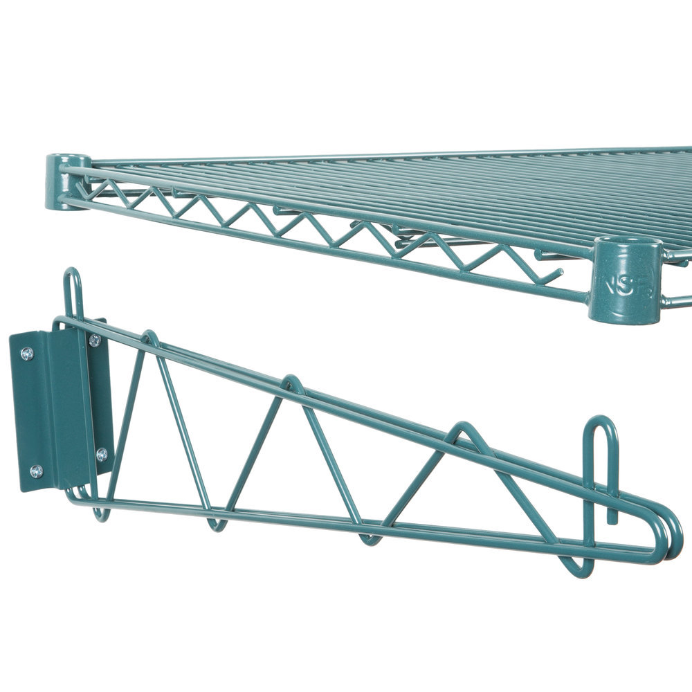 24" x 36" Wall Mount Green Epoxy Wire Shelf Rack Commercial Restaurant Pot NSF