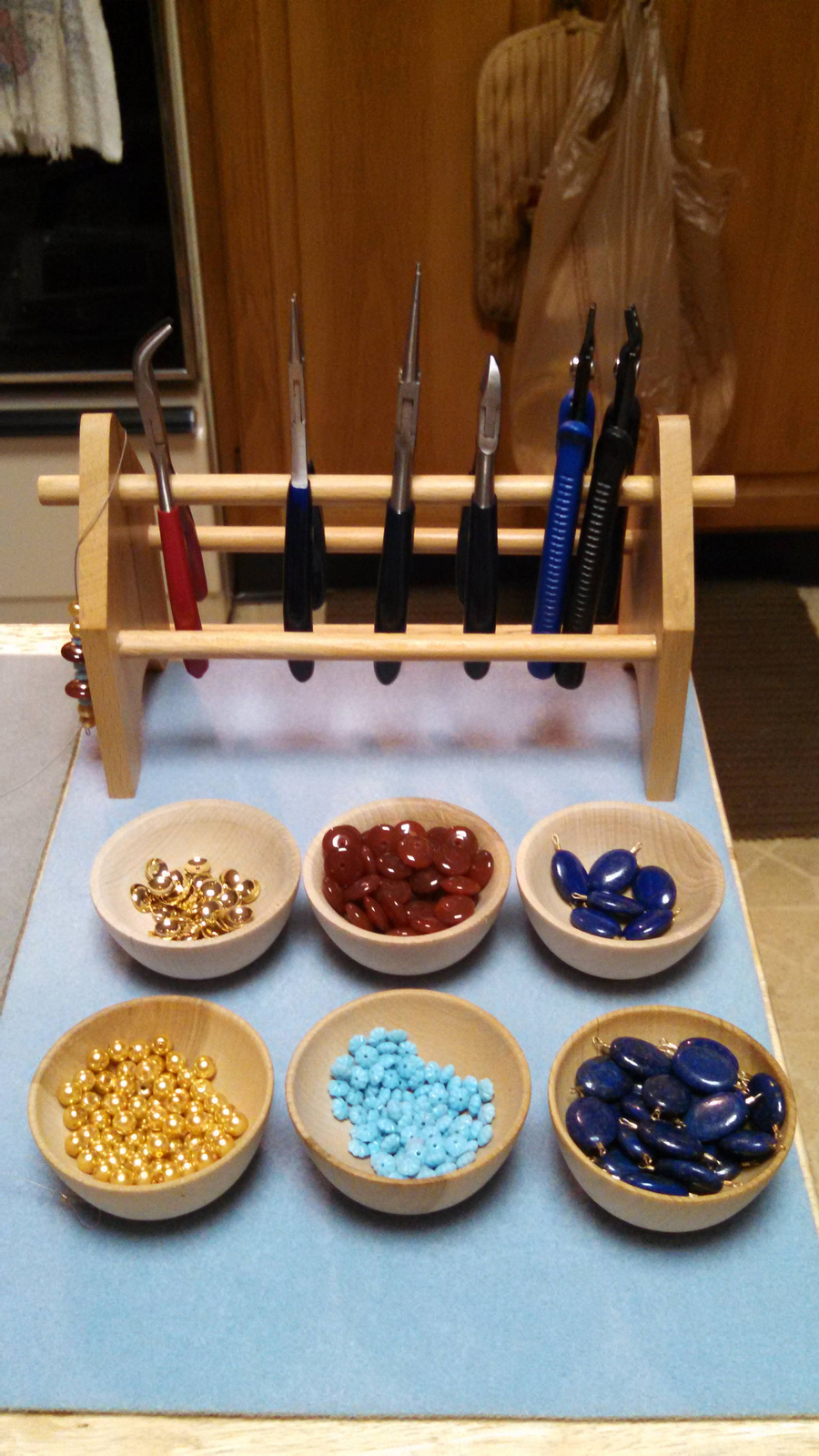 5- 2.5" Natural Wood Bowls Wooden- Kitchen Accessories Toy Kitchen Kids Wooden