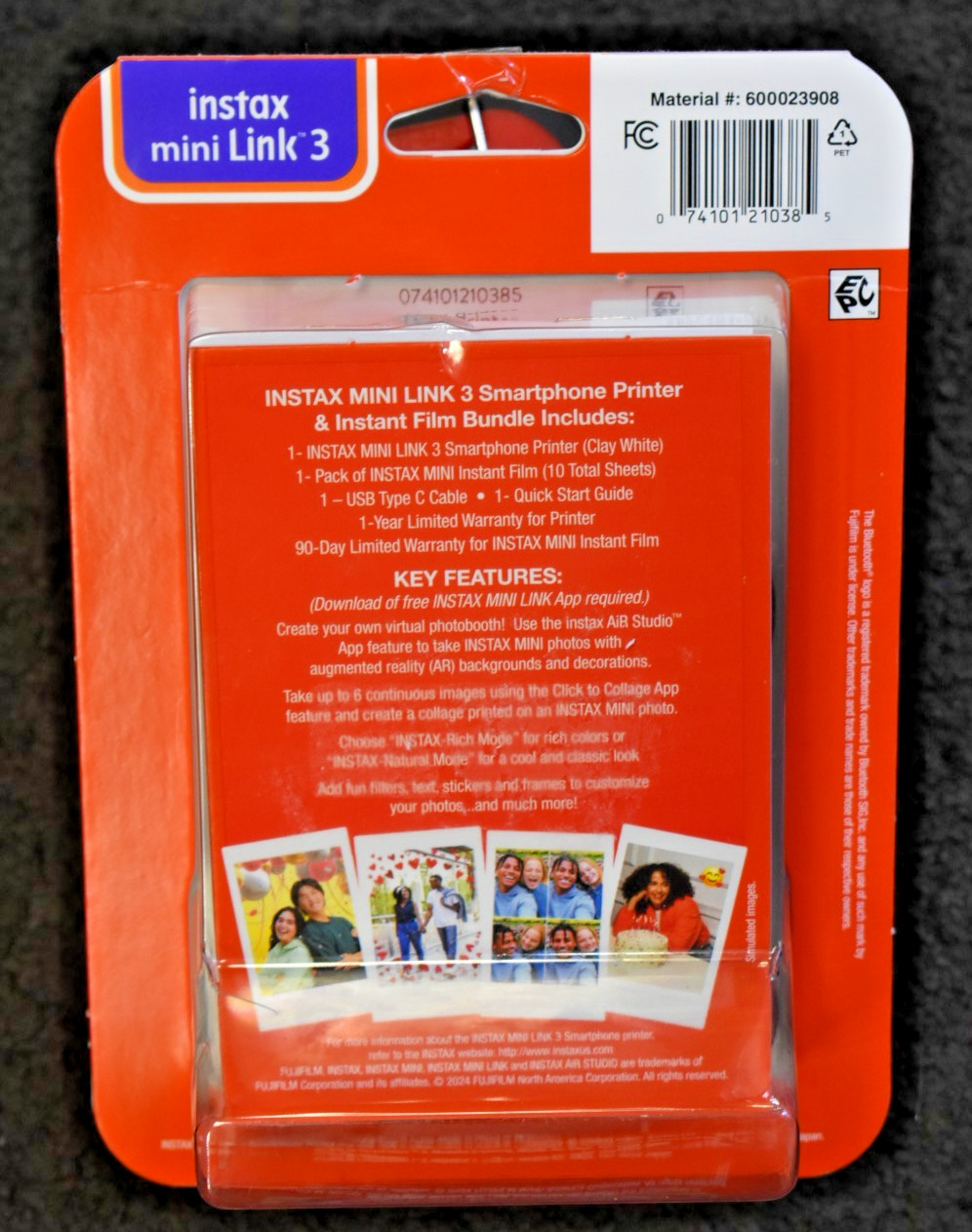 Fujifilm Instax Mini Link 3 Smartphone Printer & Instant Film Bundle White - New