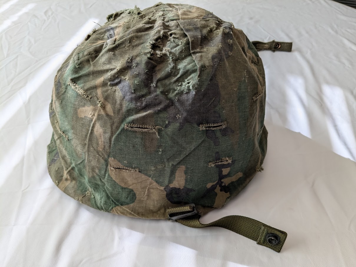 US Army original M1 helmet liner cover and chin strap