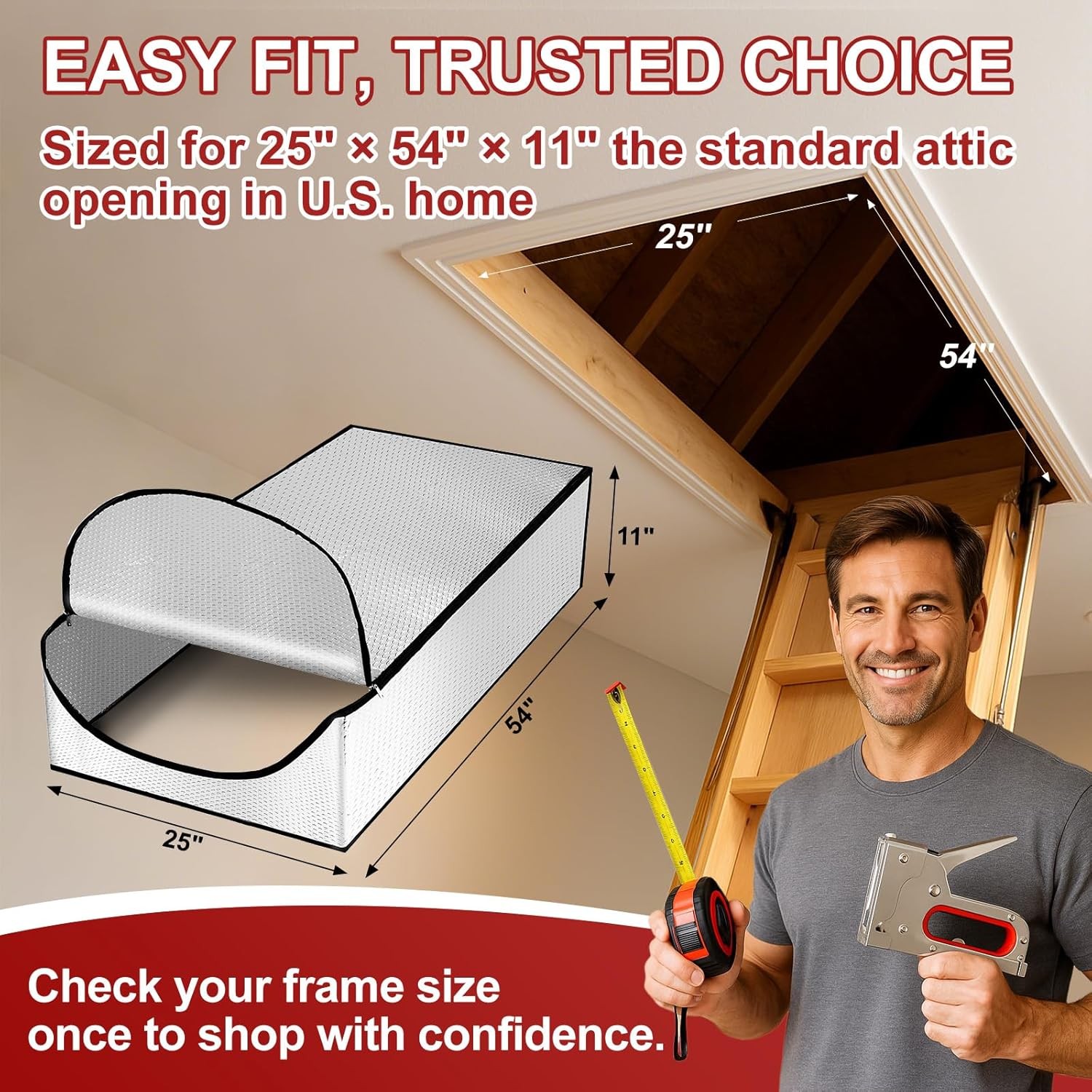 Attic Stairway Insulation Cover Pull-Down Attic Door Tent
