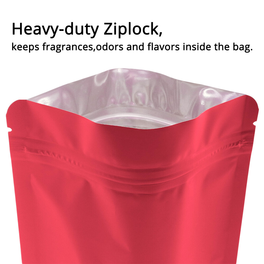 Multi-Size & Color Foil Mylar Matte Stand Up Zip Lock Bag w/ Rectangle Window