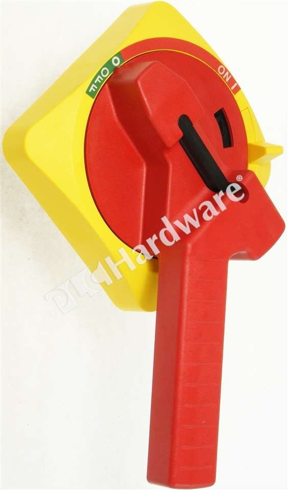 Surplus Open Allen Bradley 194R-HM4E /A 194R Red/Yellow IP66 Operating Handle