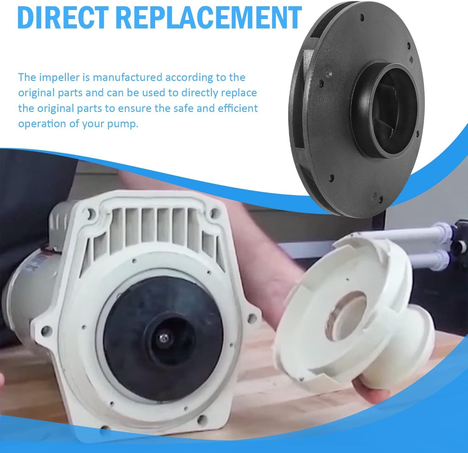 1~1/2 HP Pool Pump Impeller For 073129 Pentair WhisperFlo Pump Replacement